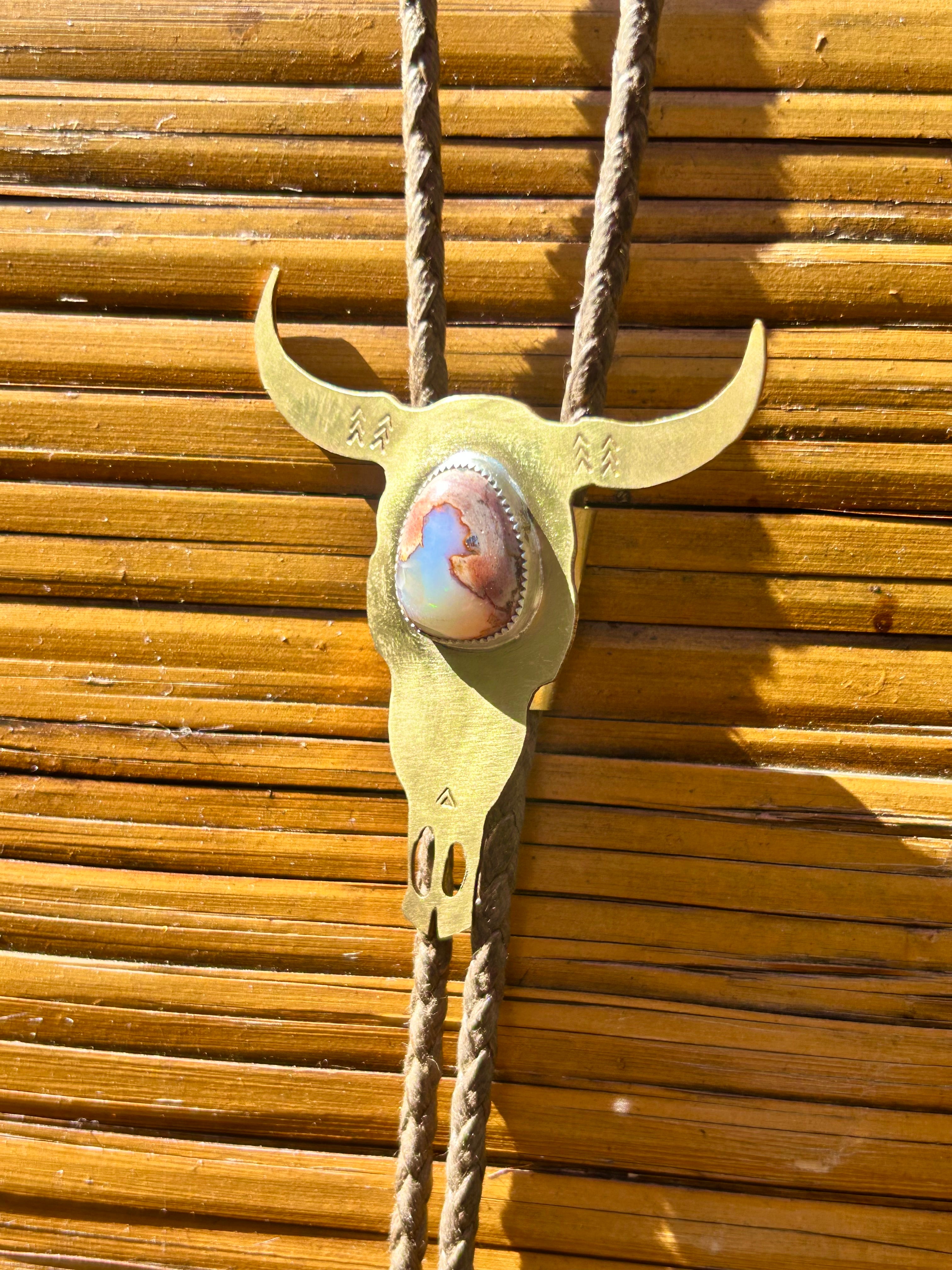 One of a Kind Fire Opal Bolo Tie #114 - Jennifer Cervelli Jewelry