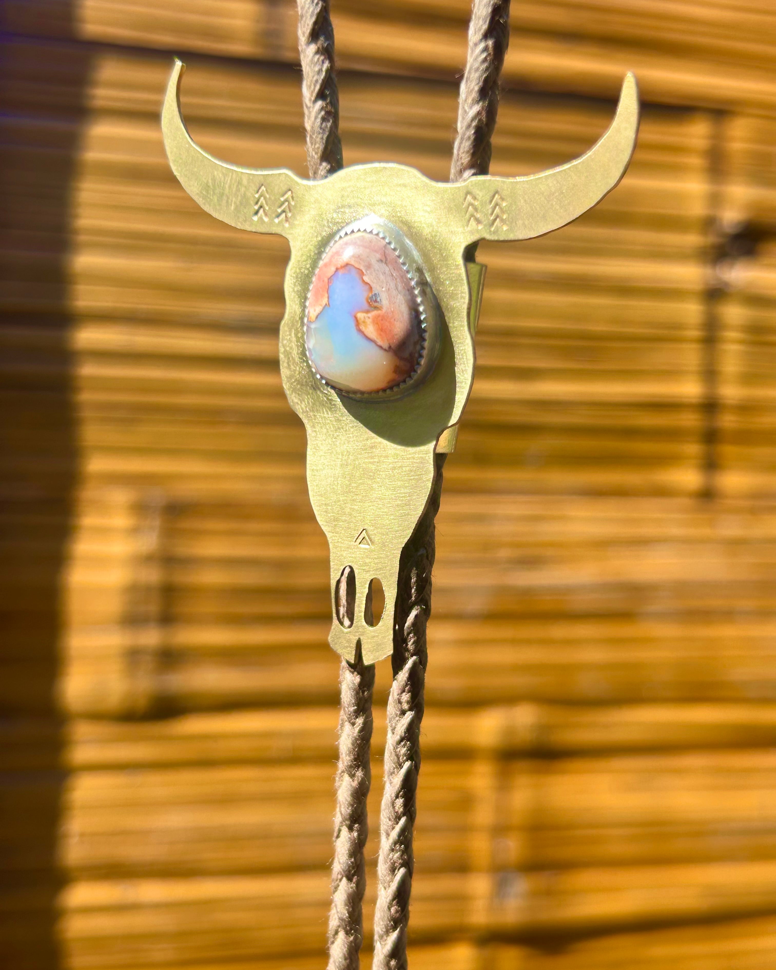 One of a Kind Fire Opal Bolo Tie #114 - Jennifer Cervelli Jewelry