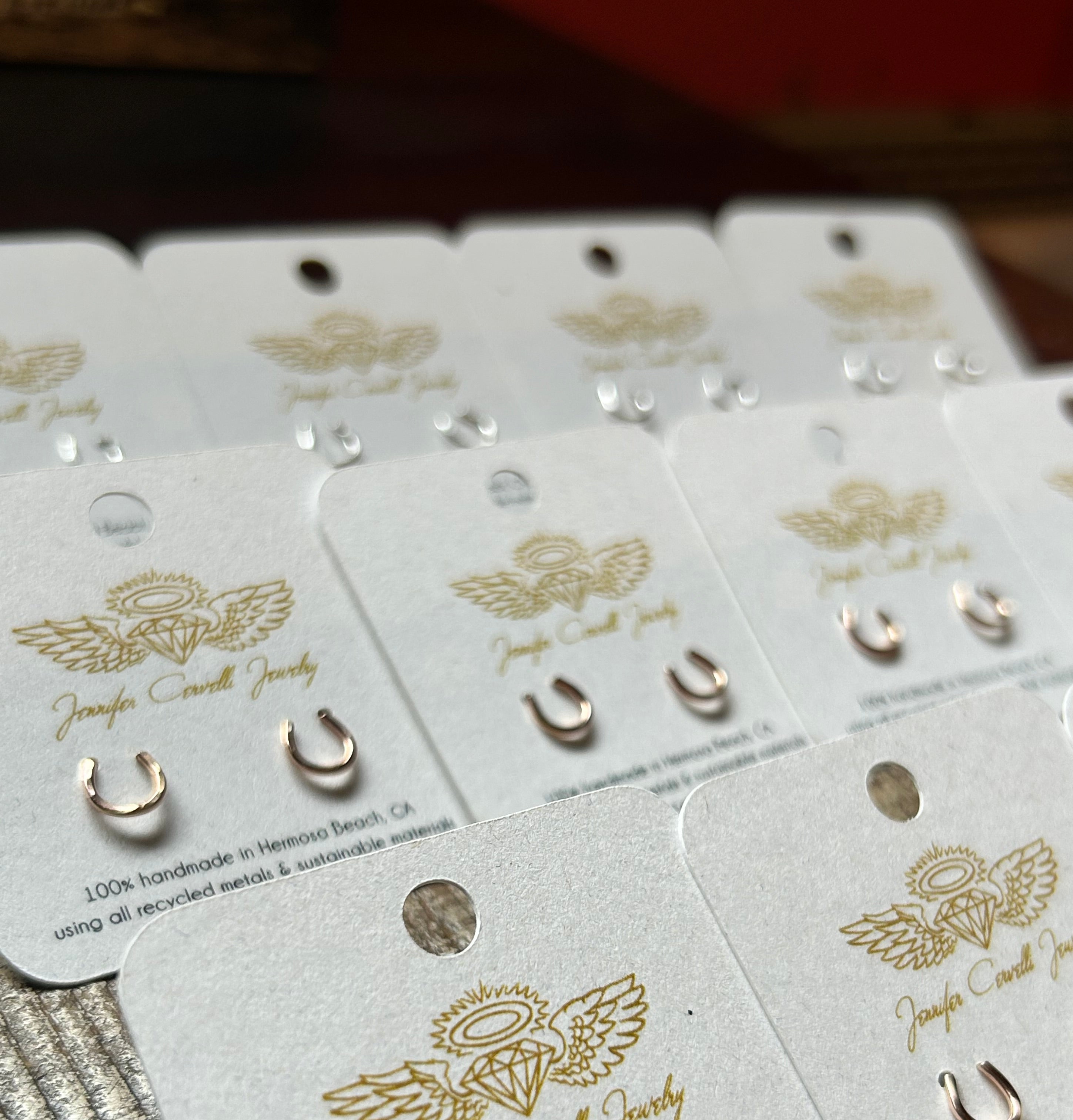 Lucky Horseshoe Stud Earrings - Extra Small - Kids Sizing - Jennifer Cervelli Jewelry