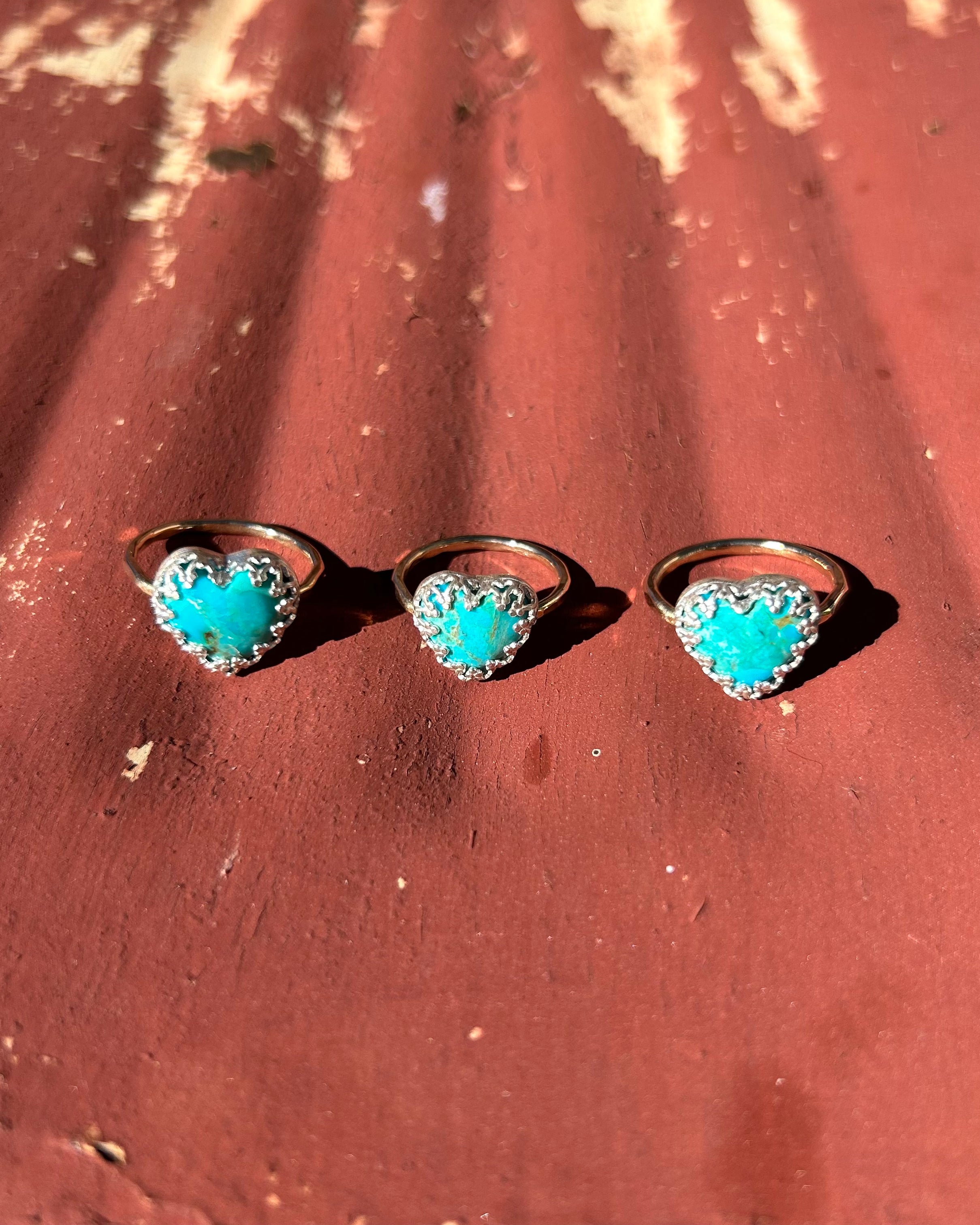 Turquoise Heart Ring #114 - Jennifer Cervelli Jewelry