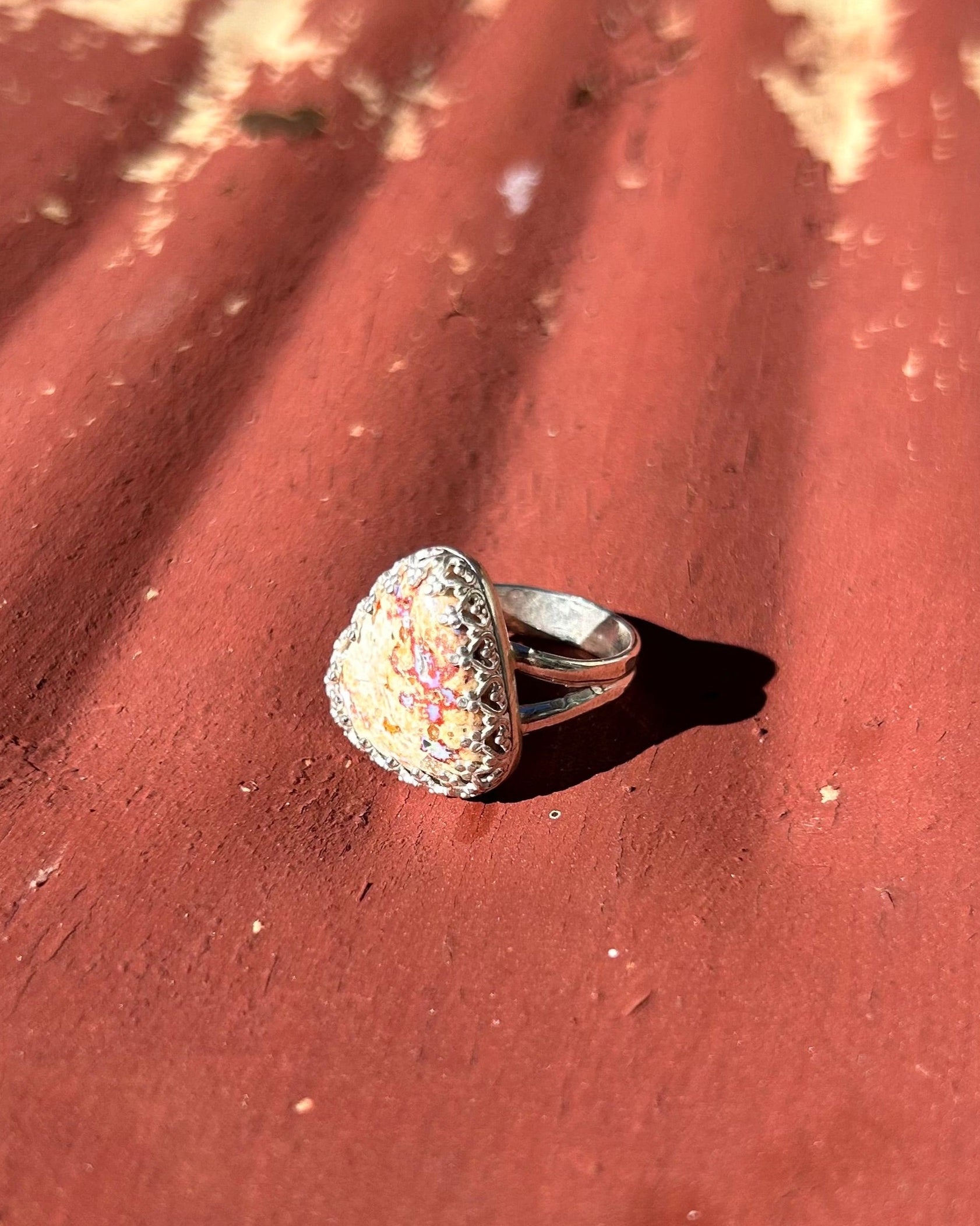 Fire Opal Statement Ring #128 - Jennifer Cervelli Jewelry