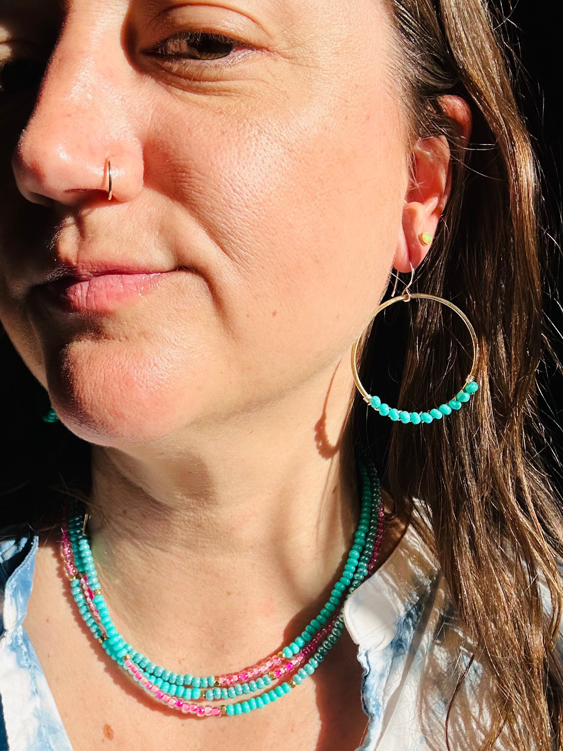 Solstice Hoops – Ocean Aura - Jennifer Cervelli Jewelry