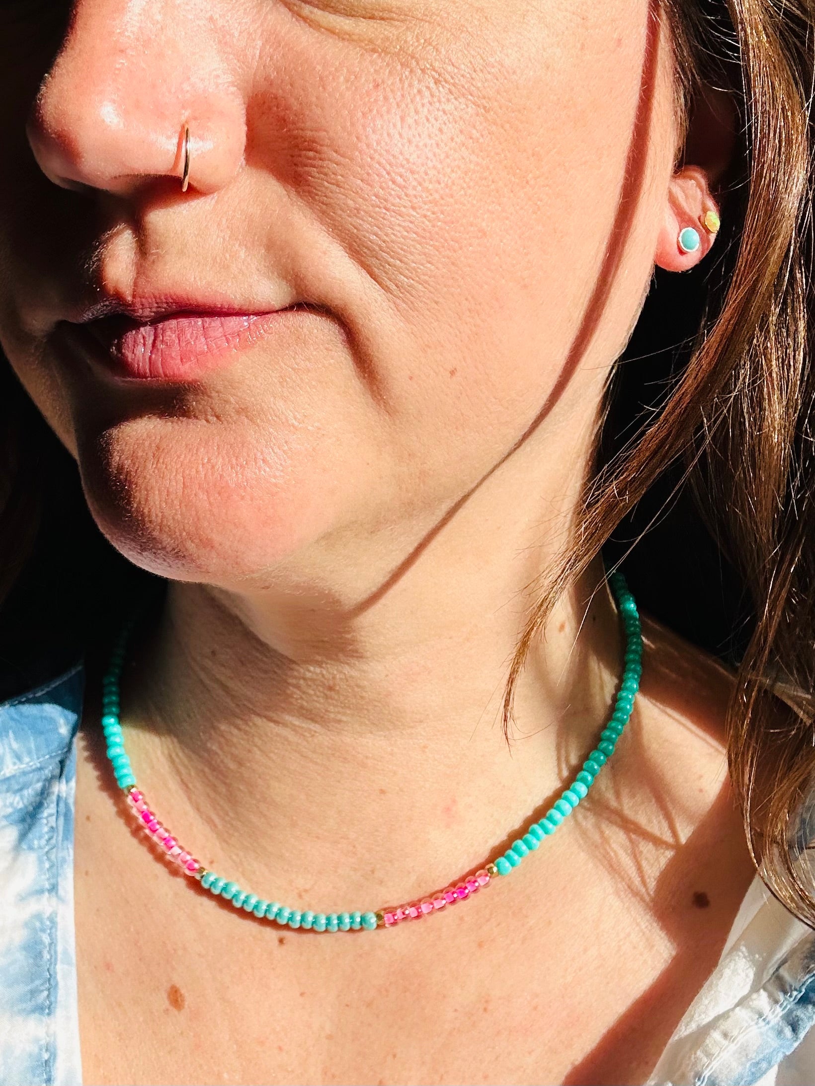 Turquoise Orbit Studs - Jennifer Cervelli Jewelry