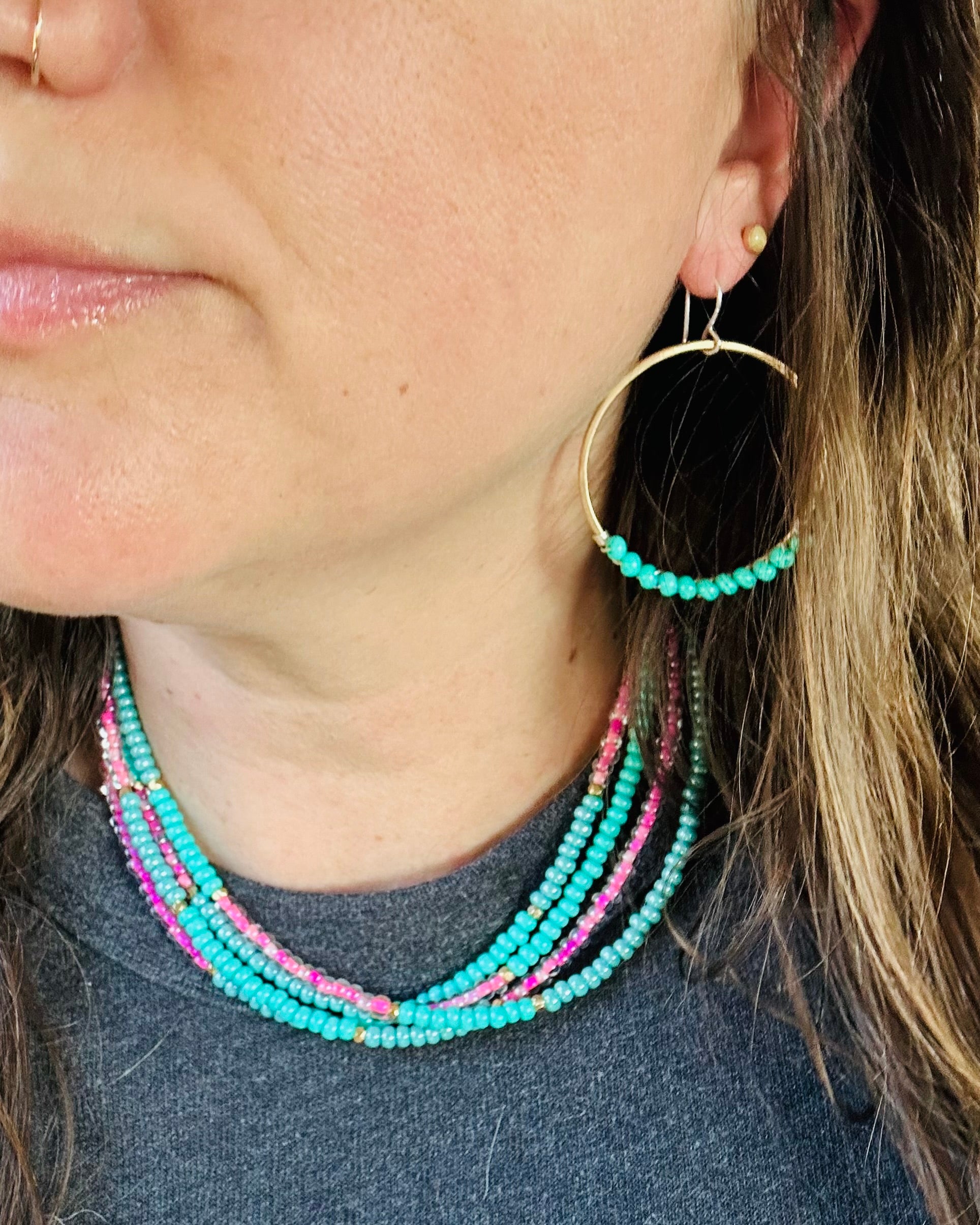 Solstice Hoops – Ocean Aura - Jennifer Cervelli Jewelry