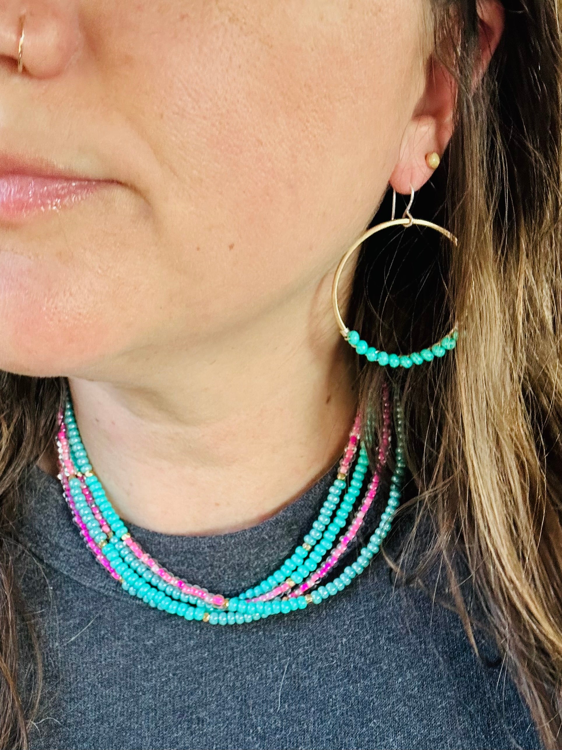 Solstice Hoops – Ocean Aura - Jennifer Cervelli Jewelry