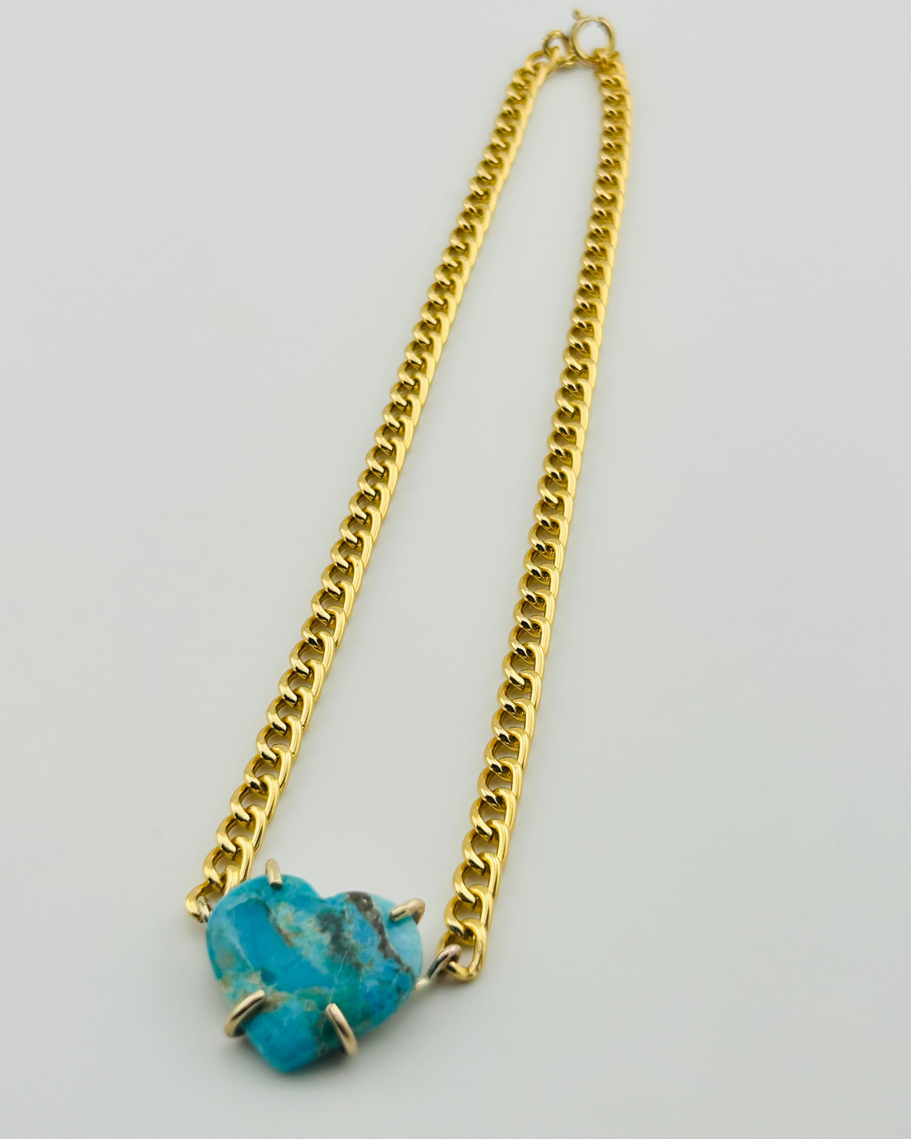 Solstice Necklace – Turquoise Heart Choker - Jennifer Cervelli Jewelry