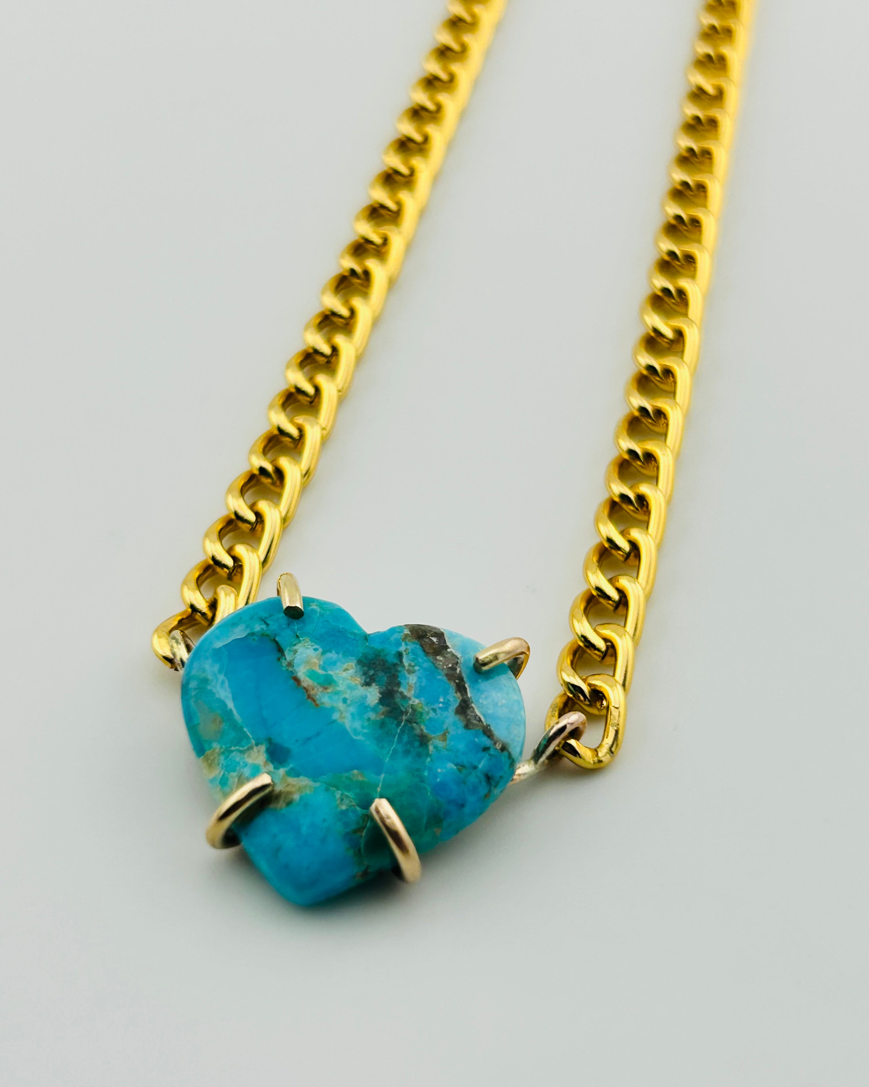 Solstice Necklace – Turquoise Heart Choker - Jennifer Cervelli Jewelry