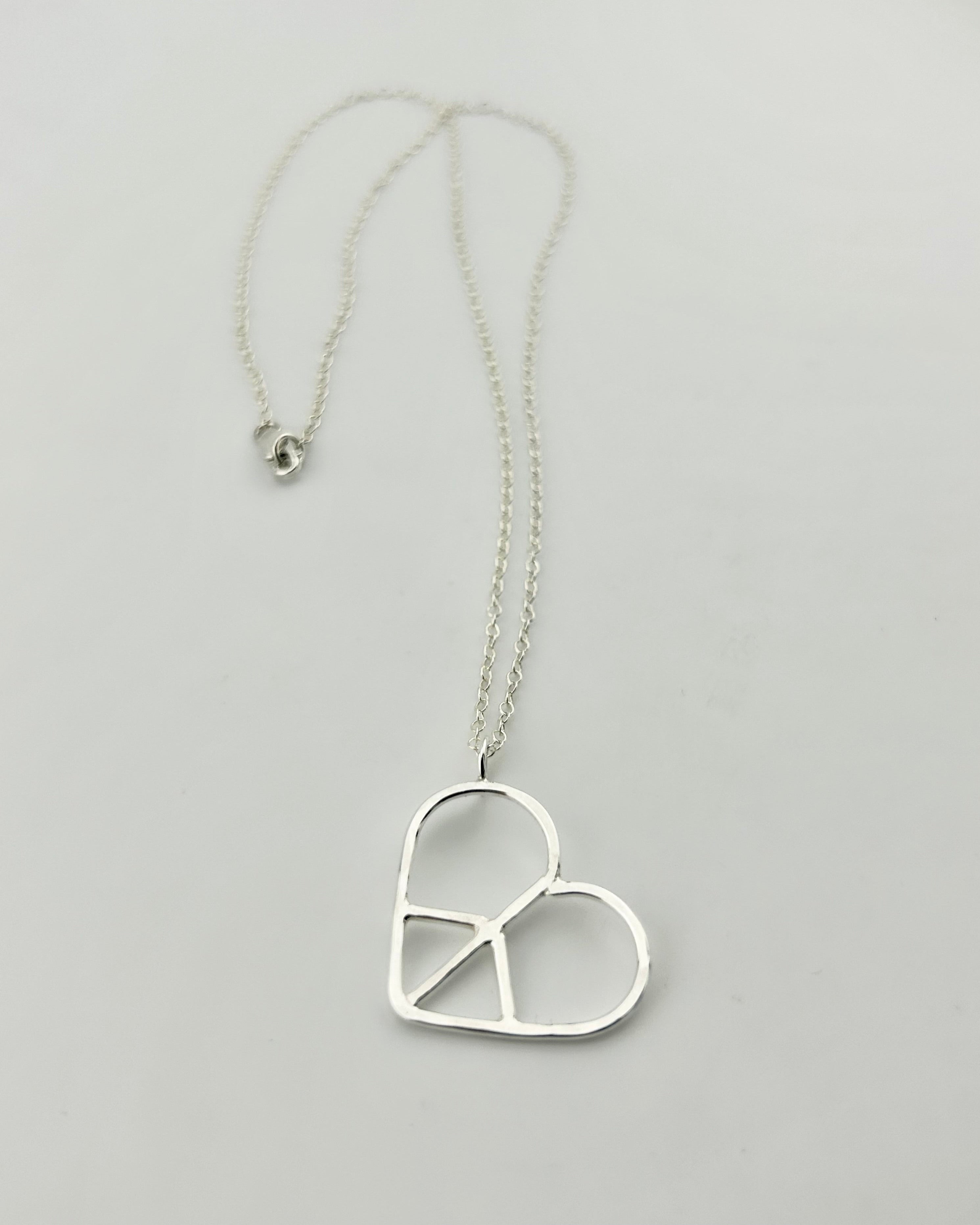 Heart Shaped Peace Sign Necklace - Jennifer Cervelli Jewelry
