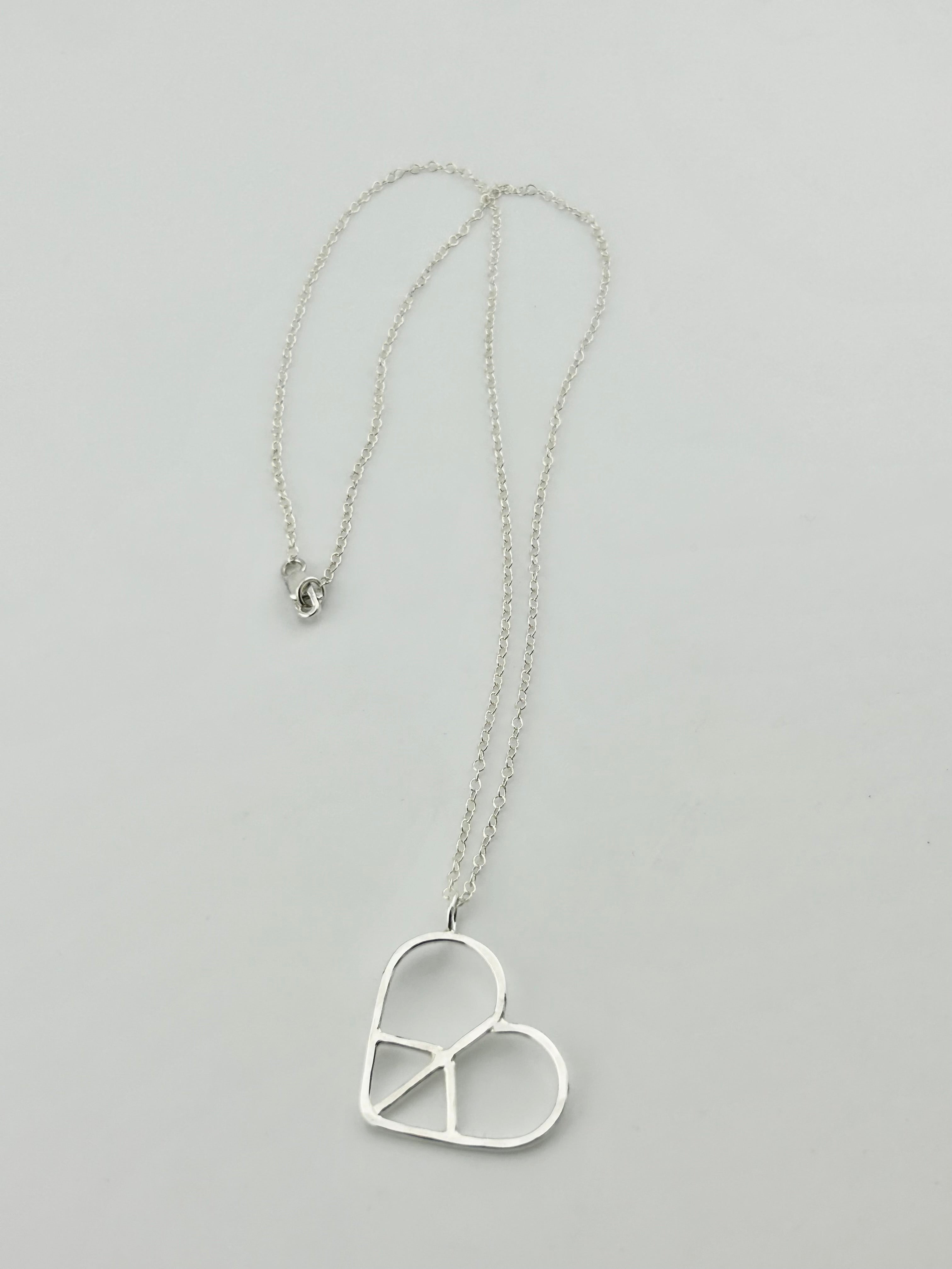 Heart Shaped Peace Sign Necklace - Jennifer Cervelli Jewelry