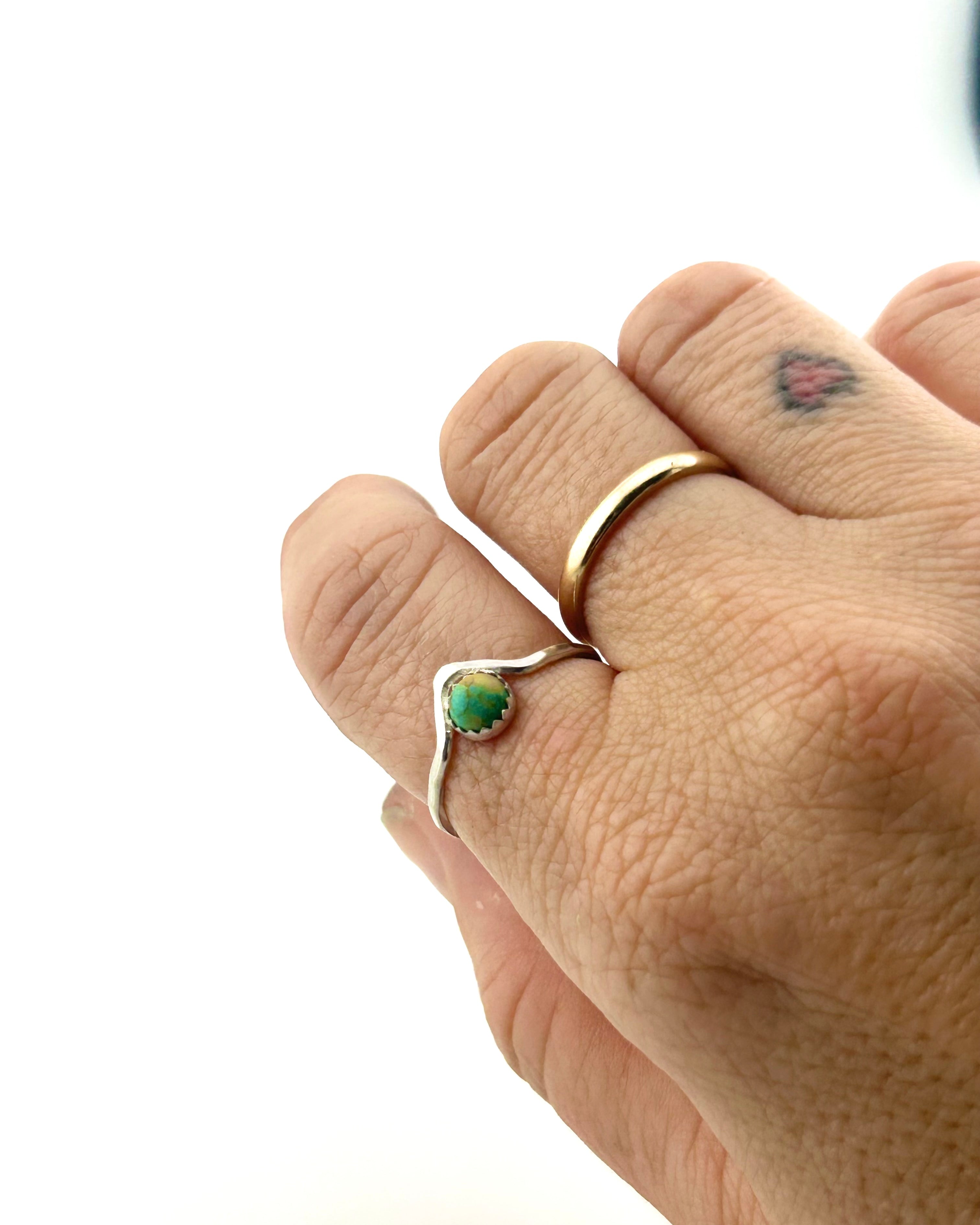 Turquoise Chevron Stacking Ring - Jennifer Cervelli Jewelry