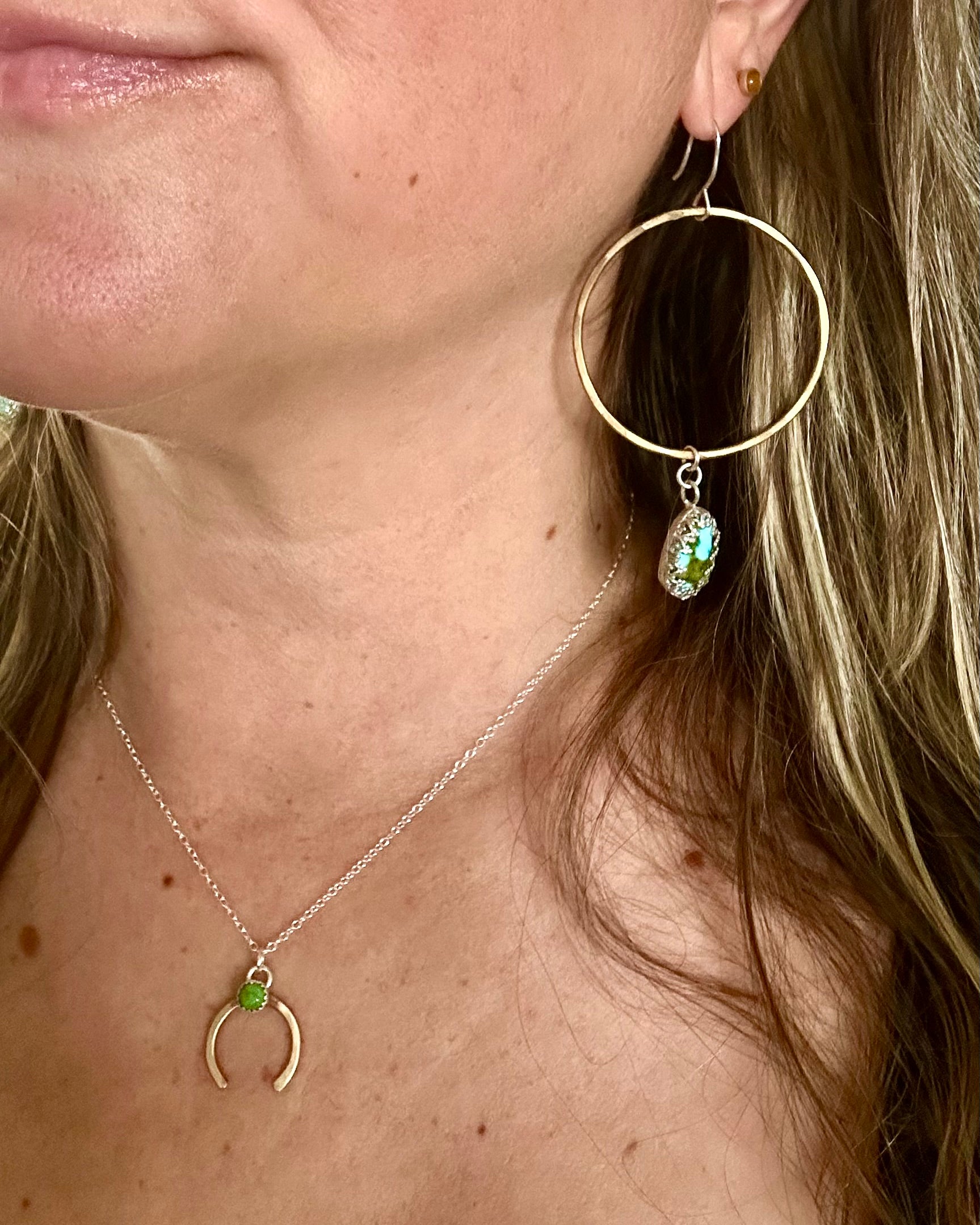 Share Luck - Lucky Horseshoe Charm Necklace - Turquoise - Jennifer Cervelli Jewelry