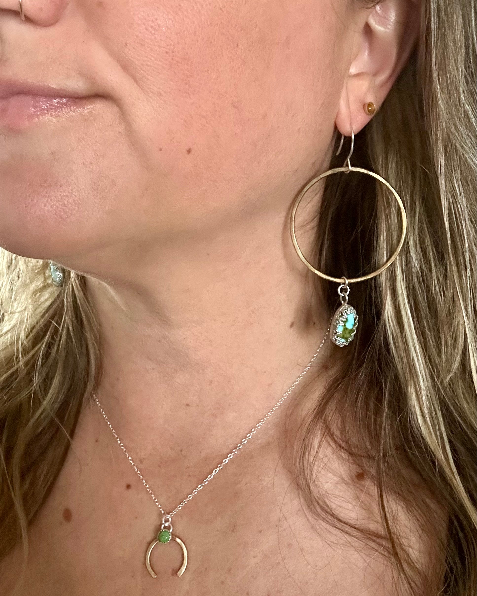 Share Luck - Lucky Horseshoe Charm Necklace - Turquoise - Jennifer Cervelli Jewelry