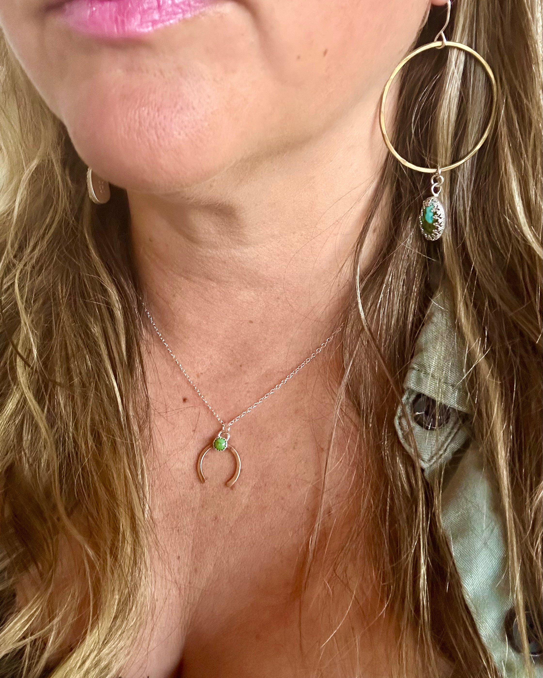 Share Luck - Lucky Horseshoe Charm Necklace - Turquoise - Jennifer Cervelli Jewelry