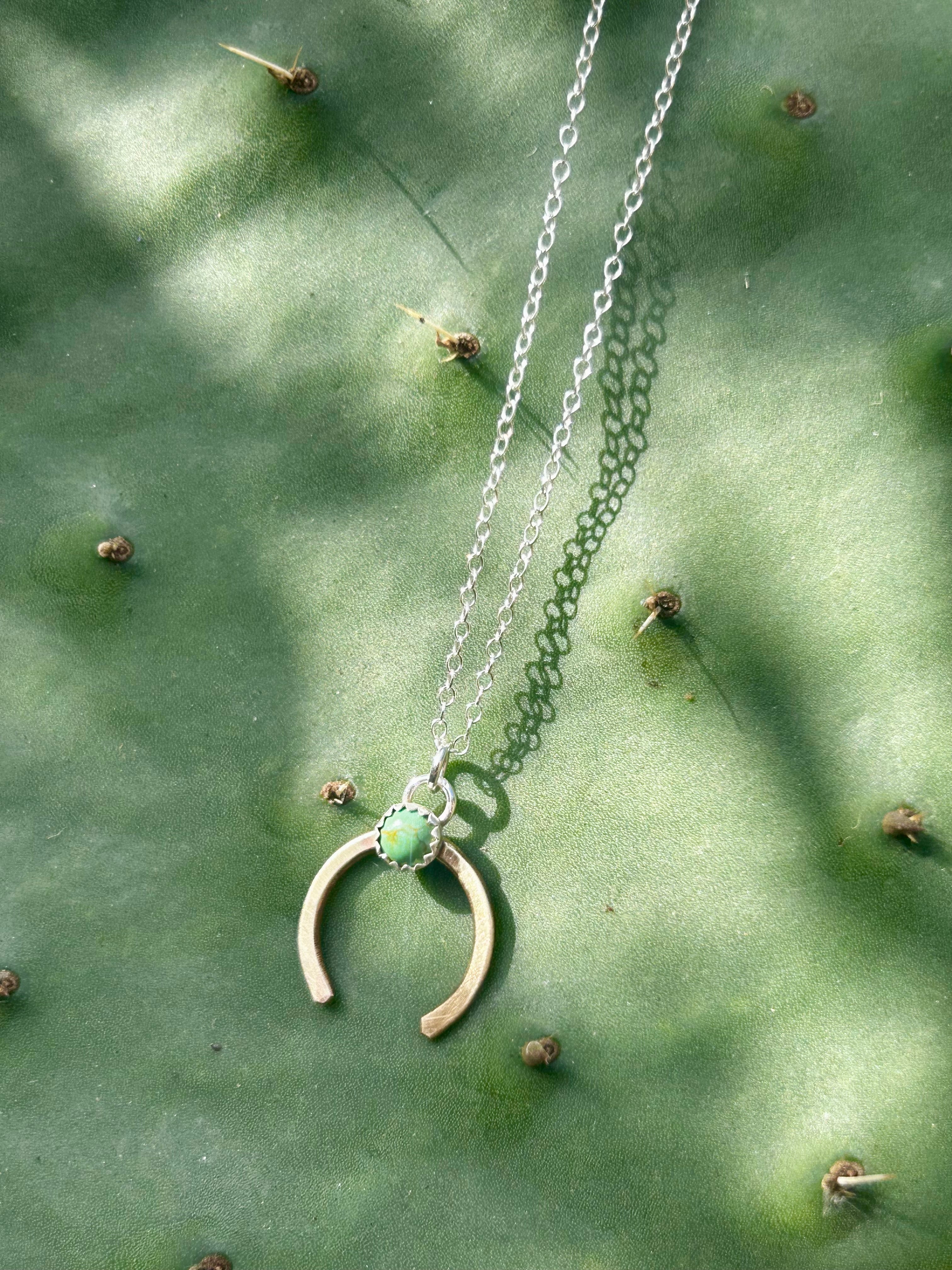 Share Luck - Lucky Horseshoe Charm Necklace - Turquoise - Jennifer Cervelli Jewelry