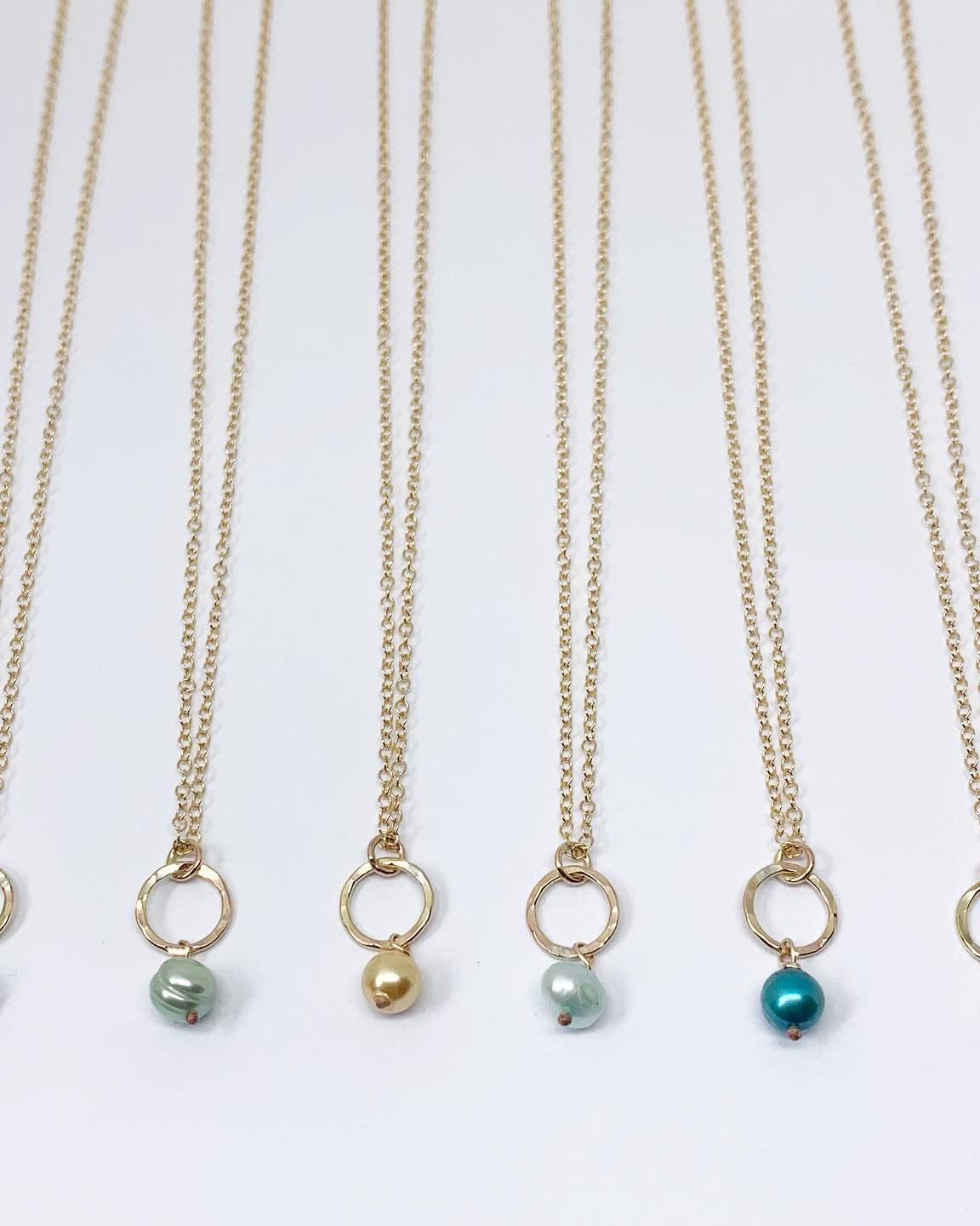 Pearl Drop Charm Necklace - Jennifer Cervelli Jewelry