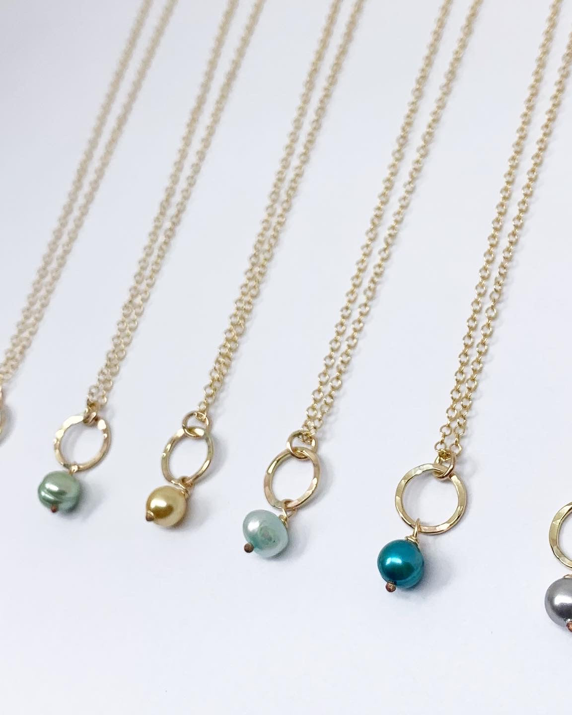 Pearl Drop Charm Necklace - Jennifer Cervelli Jewelry