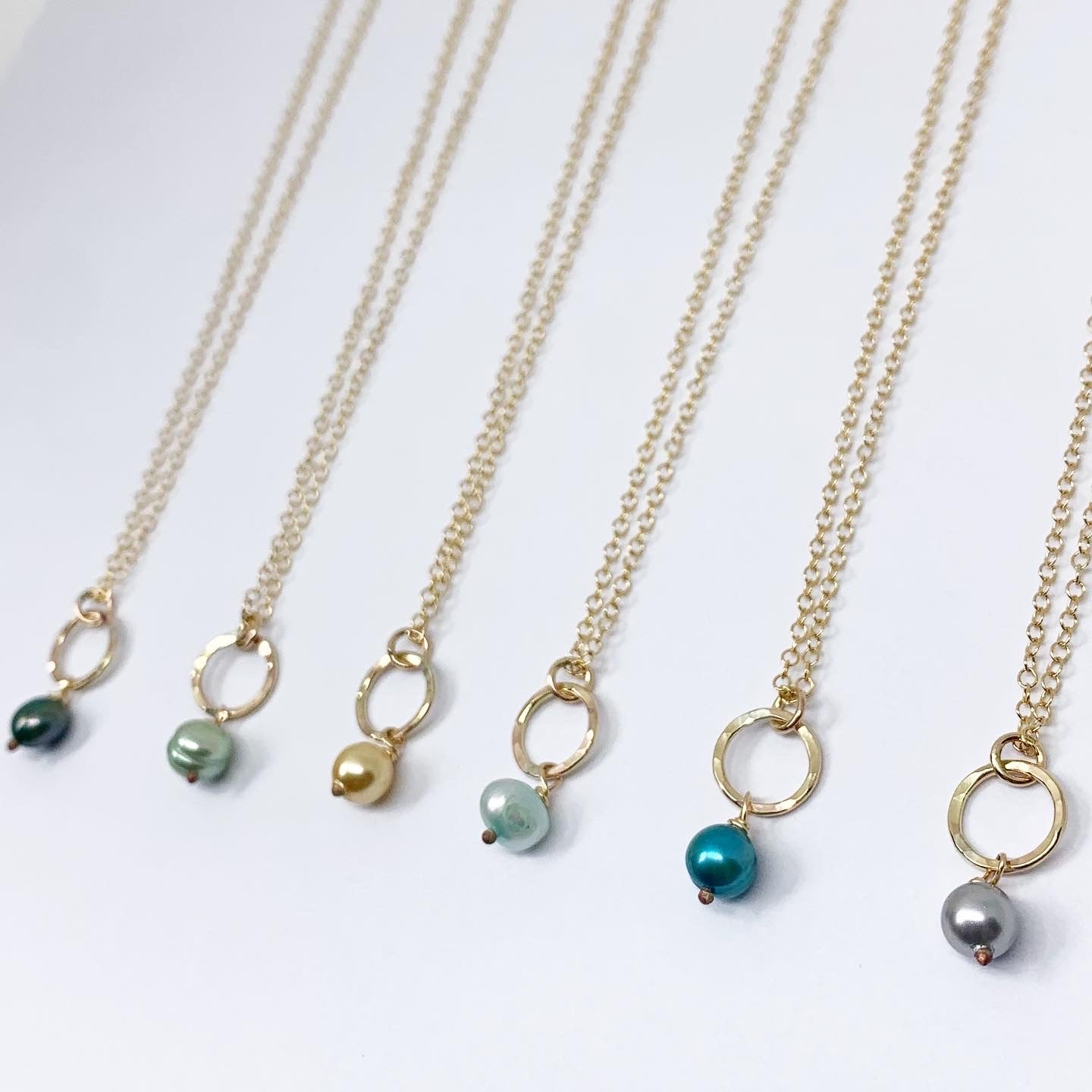 Pearl Drop Charm Necklace - Jennifer Cervelli Jewelry