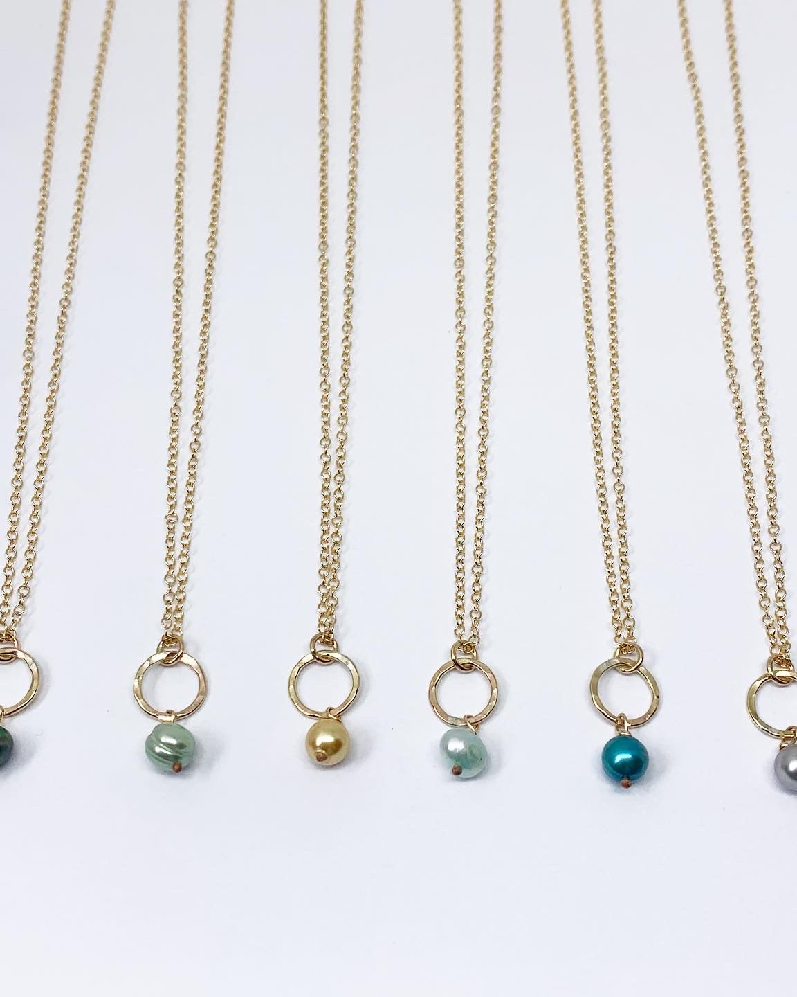 Pearl Drop Charm Necklace - Jennifer Cervelli Jewelry