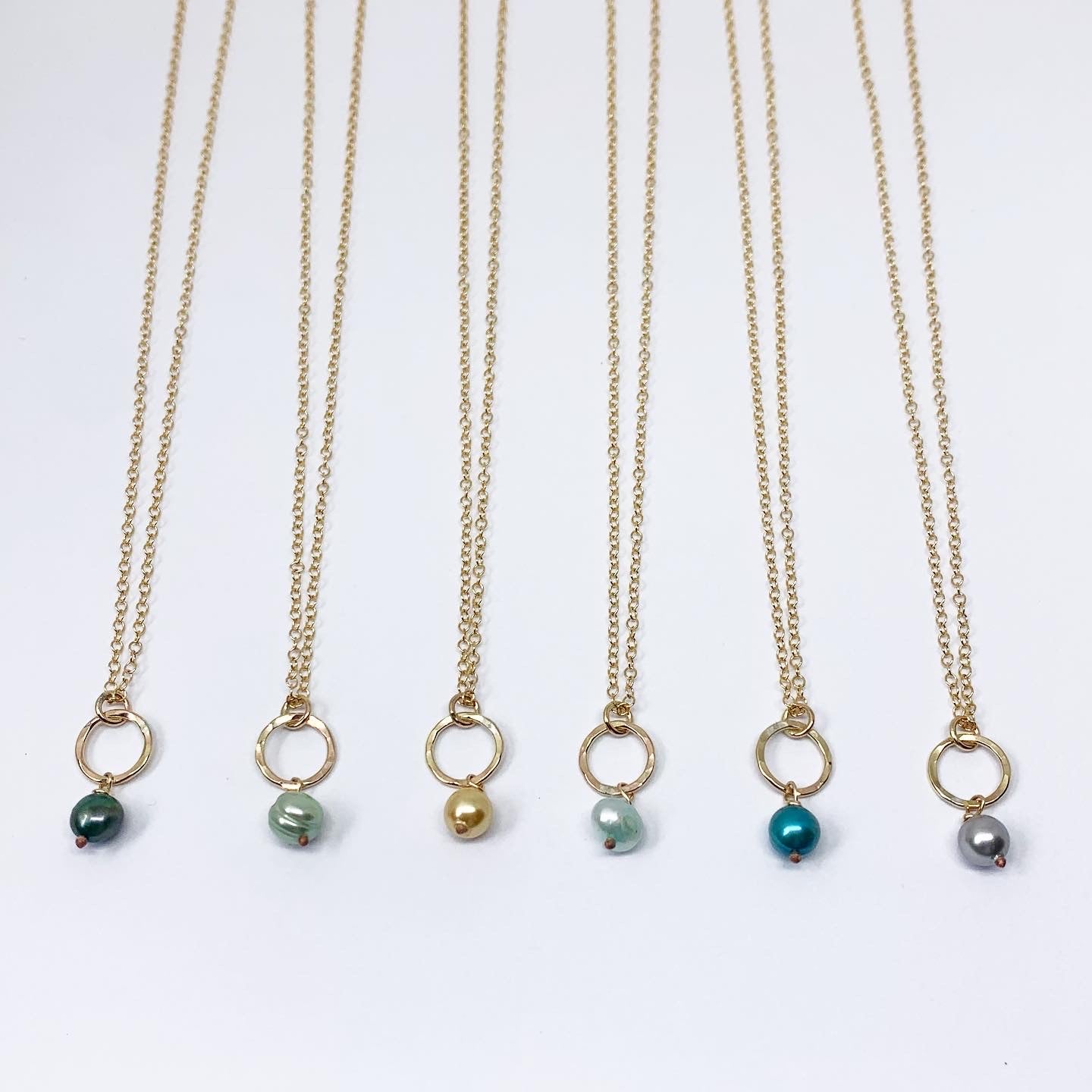 Pearl Drop Charm Necklace - Jennifer Cervelli Jewelry