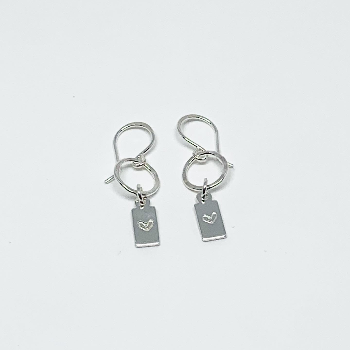 Heart Tag Drop Earrings - Jennifer Cervelli Jewelry