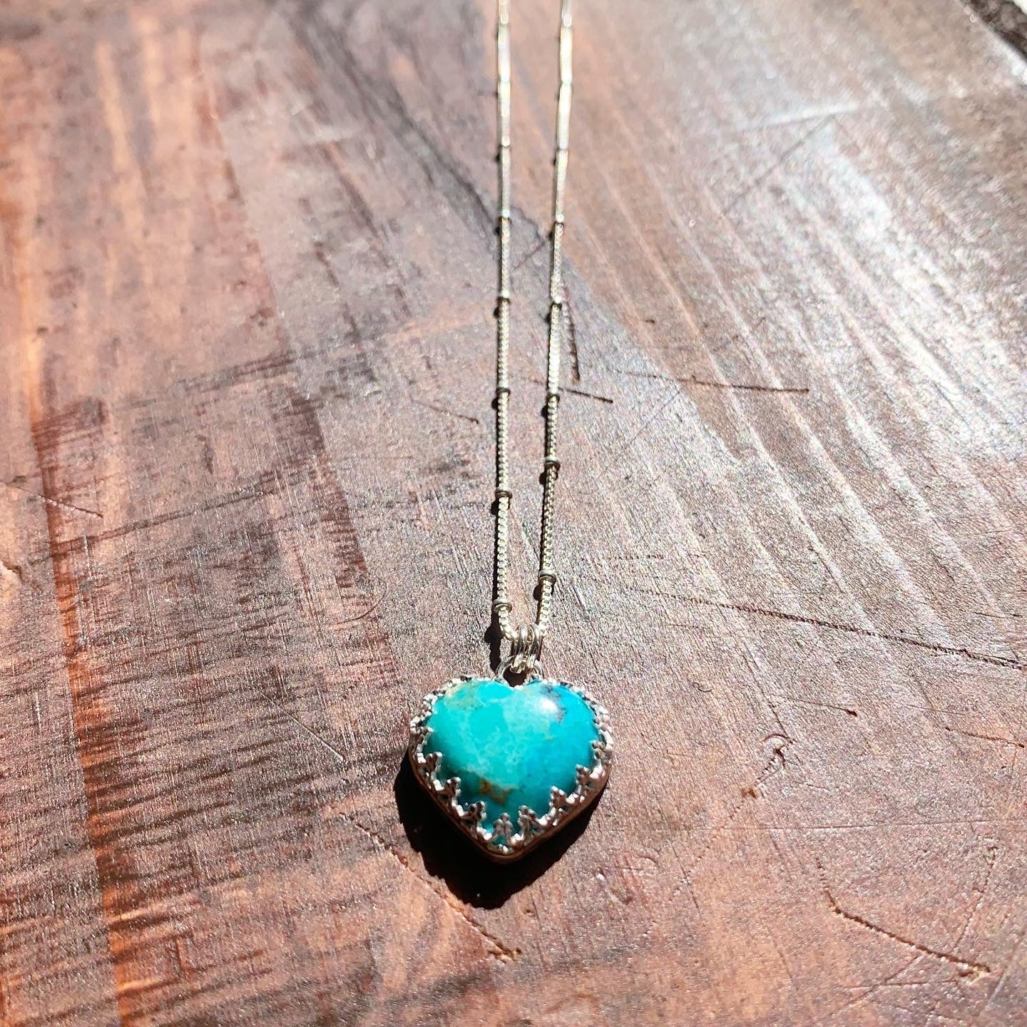 Turquoise Heart Necklace #200 - Jennifer Cervelli Jewelry