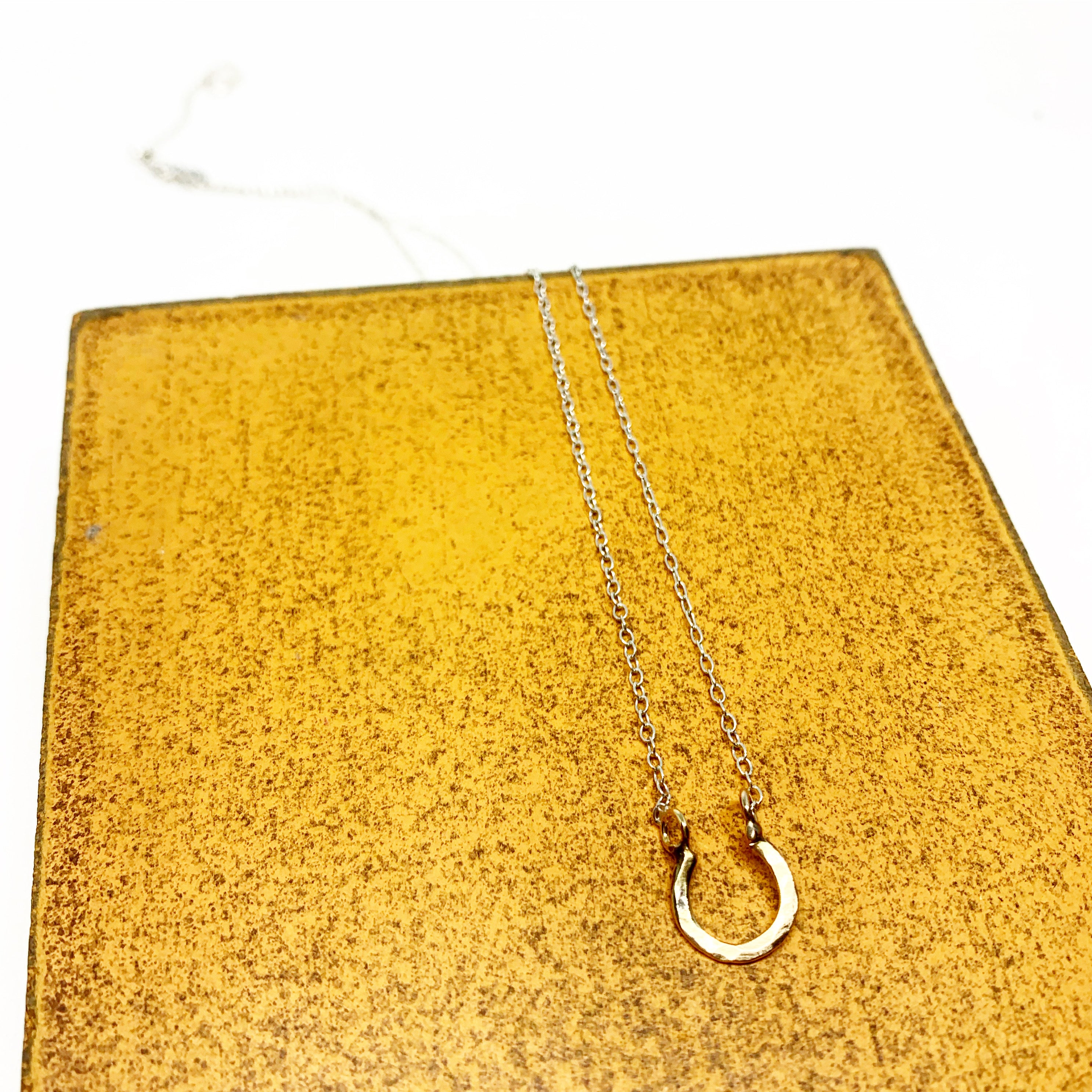 Mini Lucky Horseshoe Charm Necklace - Jennifer Cervelli Jewelry