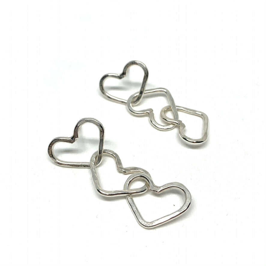 Triple Heart Dangle Earrings - Jennifer Cervelli Jewelry