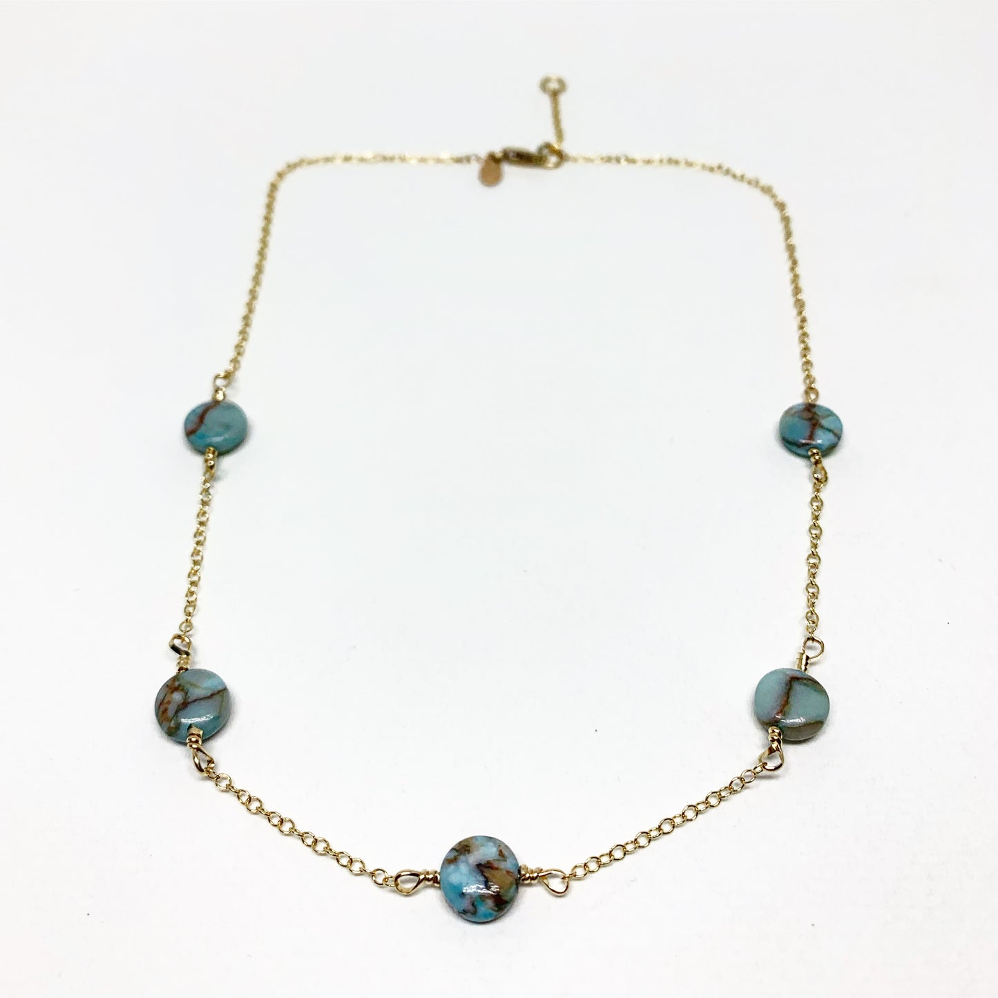 Turquoise Disc Choker Necklace - Jennifer Cervelli Jewelry