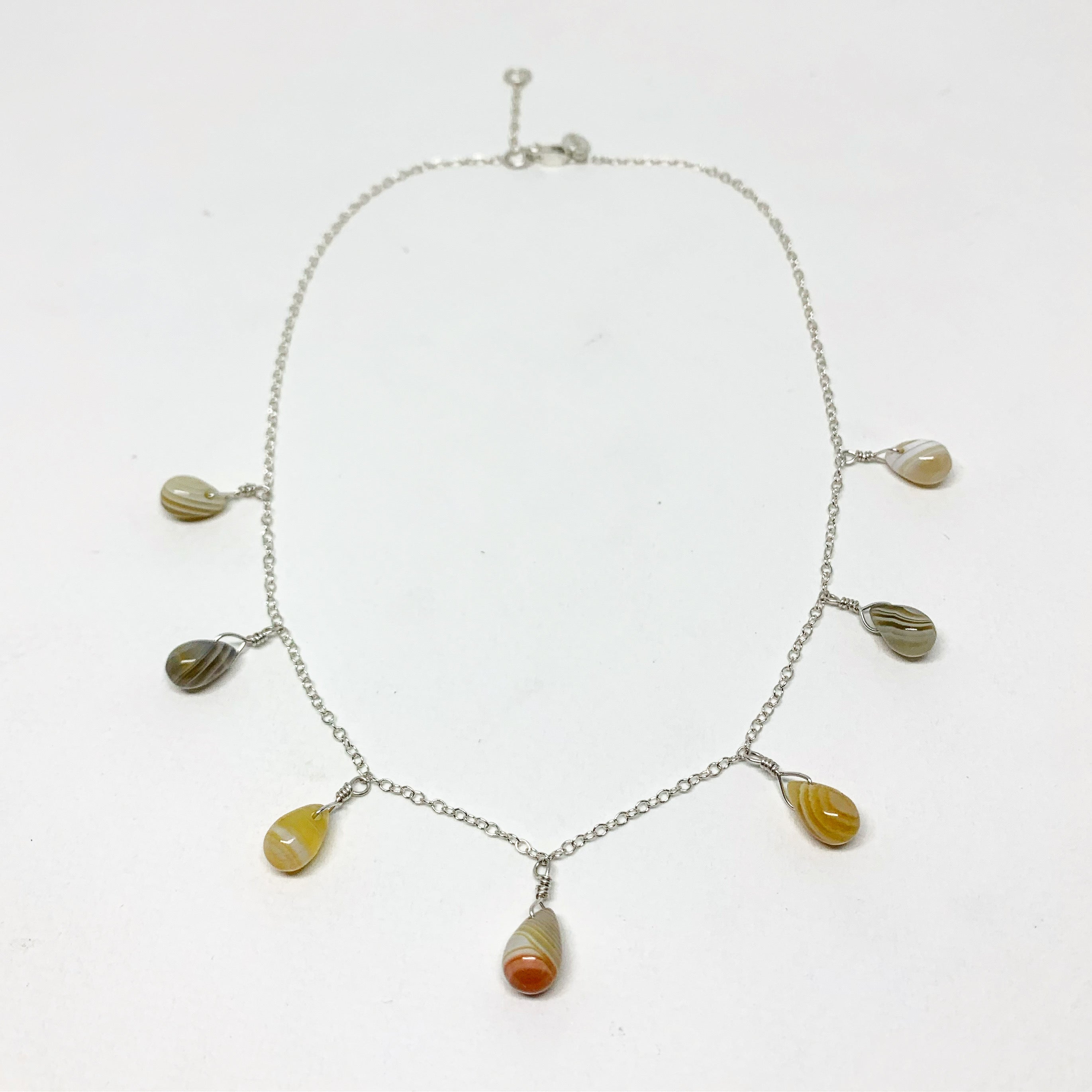 Botswana Agate Teardrop Necklace - Jennifer Cervelli Jewelry