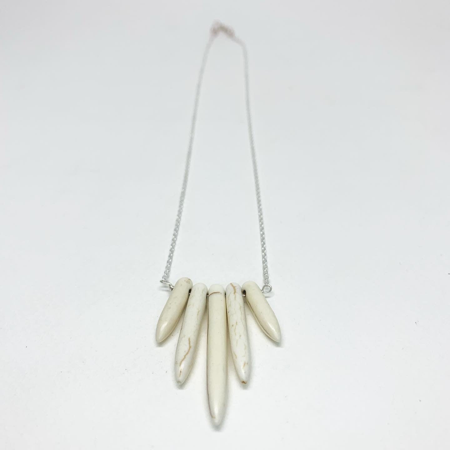 Cream Howlite Spike Necklace - Jennifer Cervelli Jewelry