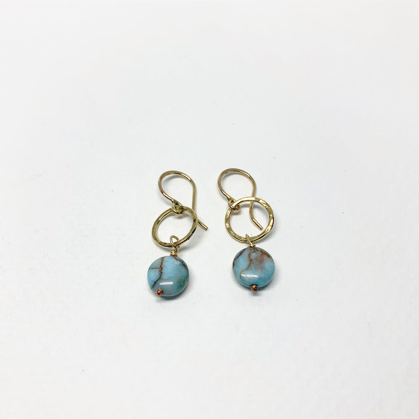 Turquoise Disc Drop Earrings - Jennifer Cervelli Jewelry