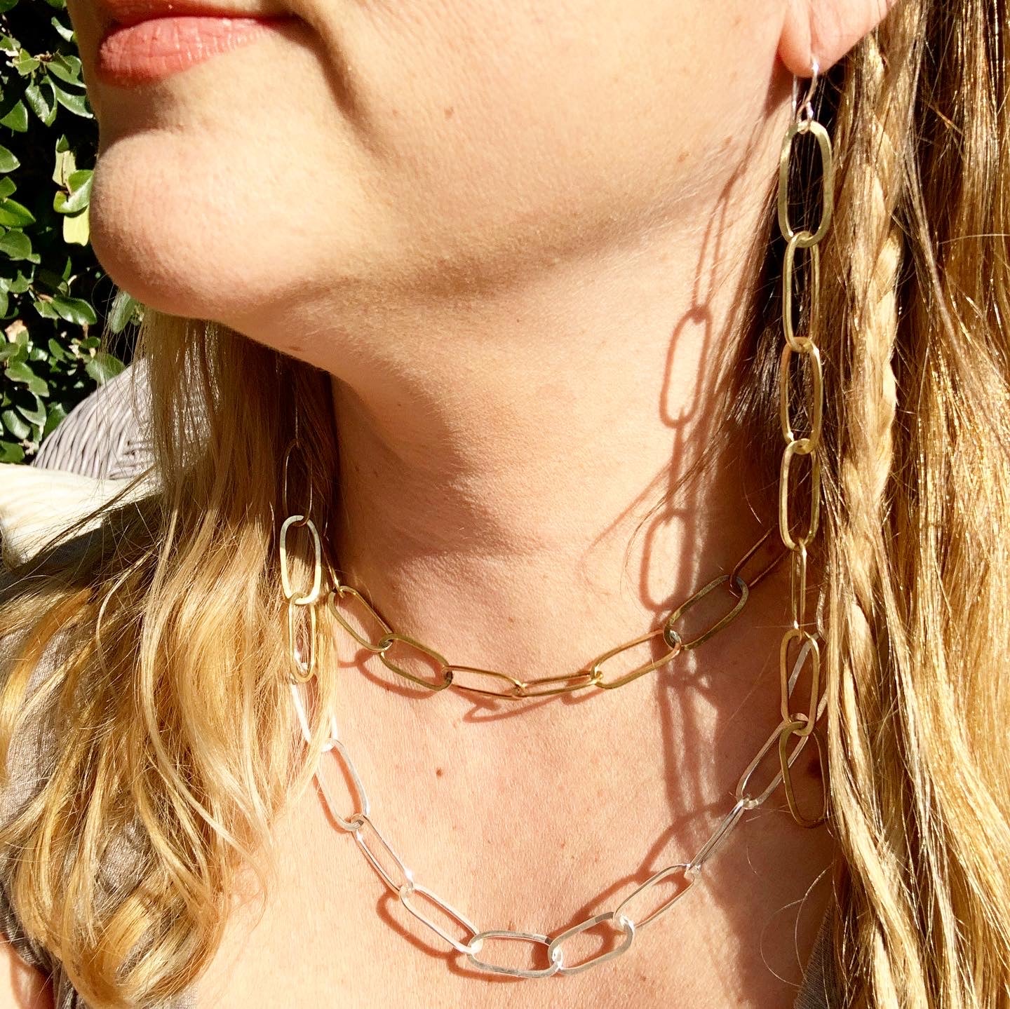 Paperclip Chain Earrings - Jennifer Cervelli Jewelry