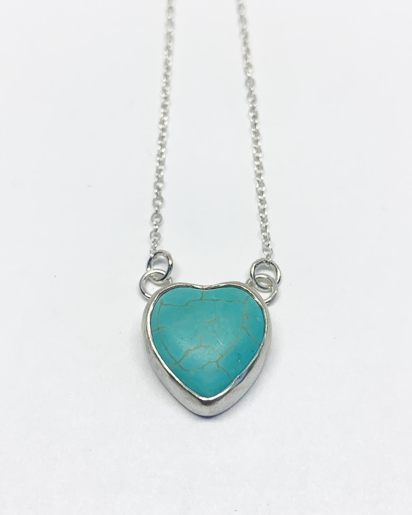 Turquoise Howlite Heart Necklace #110 - Jennifer Cervelli Jewelry
