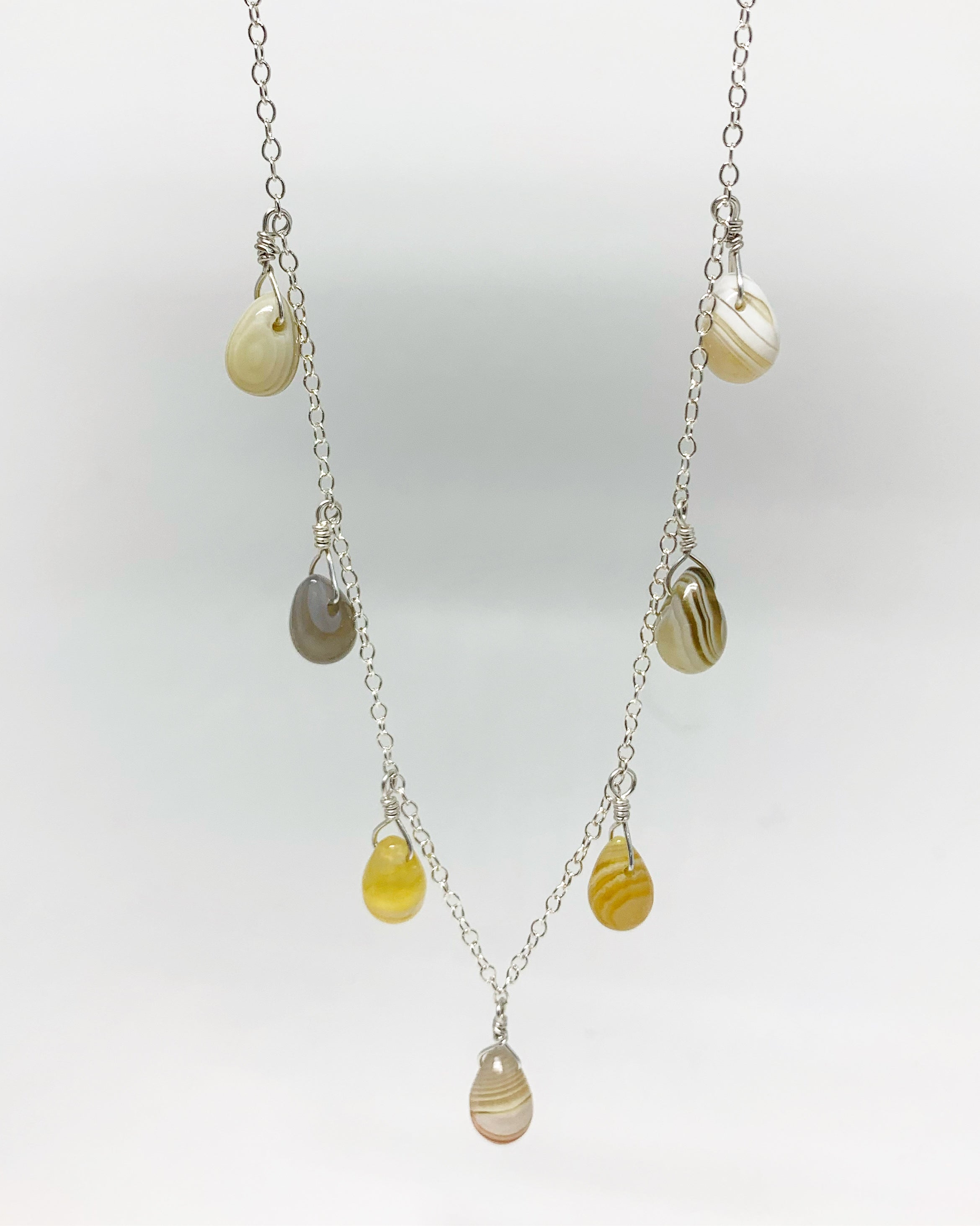 Botswana Agate Teardrop Necklace - Jennifer Cervelli Jewelry