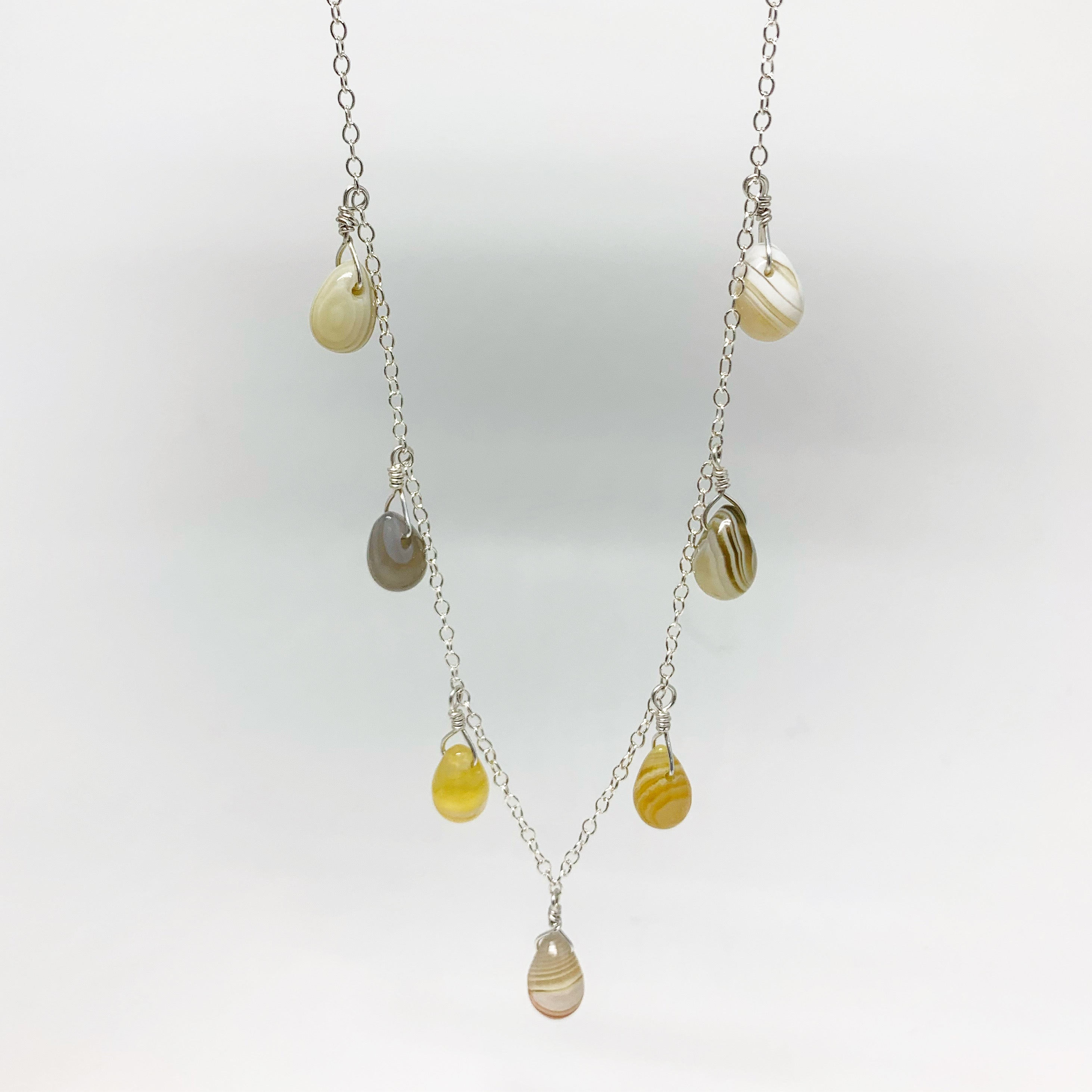 Botswana Agate Teardrop Necklace - Jennifer Cervelli Jewelry