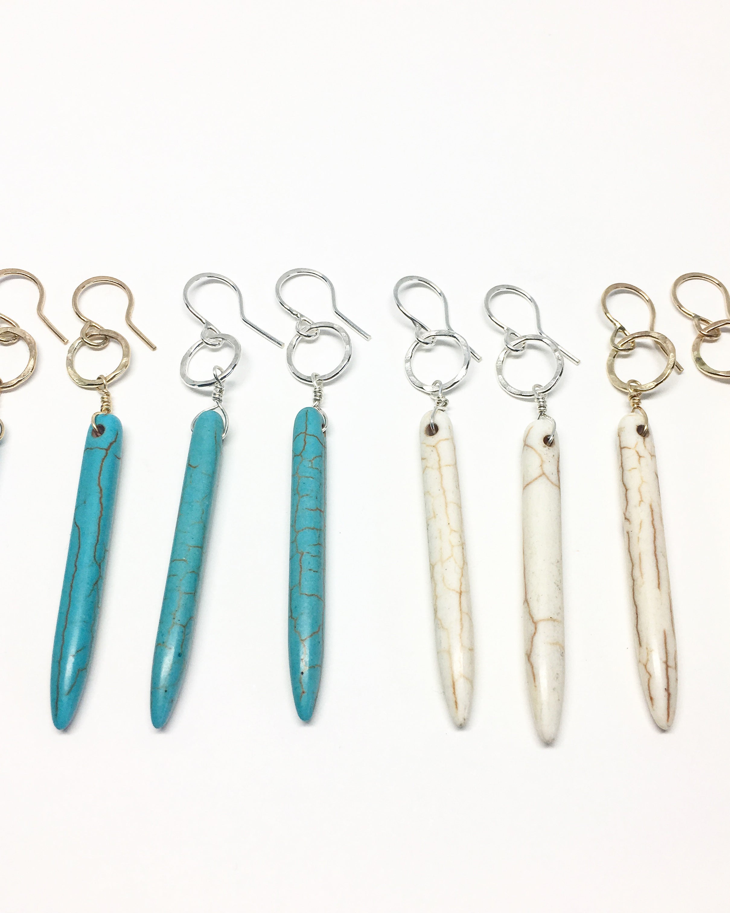 Turquoise Howlite Drop Earrings - Jennifer Cervelli Jewelry