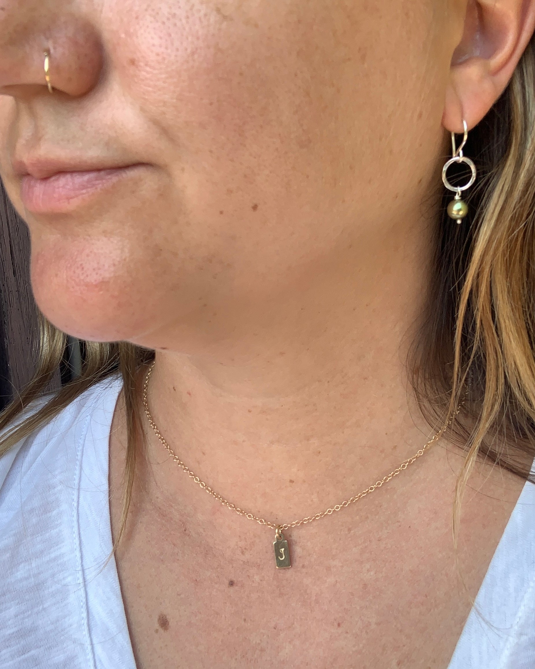 Initial Tag Necklace - Jennifer Cervelli Jewelry