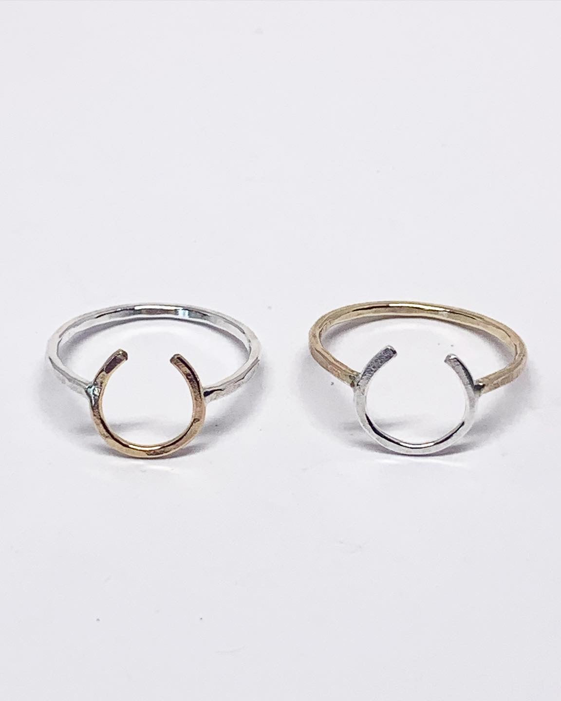 Two-Toned Small Lucky Horseshoe Ring - Jennifer Cervelli Jewelry