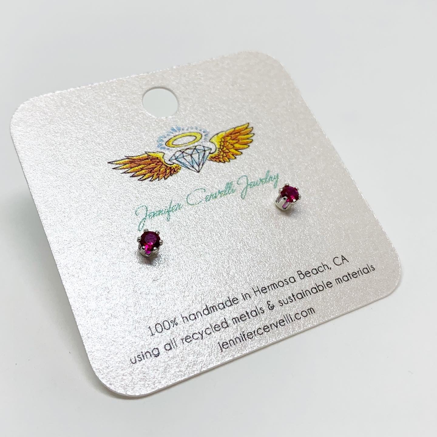 Garnet Birthstone Earrings - January Birthstone - Jennifer Cervelli Jewelry