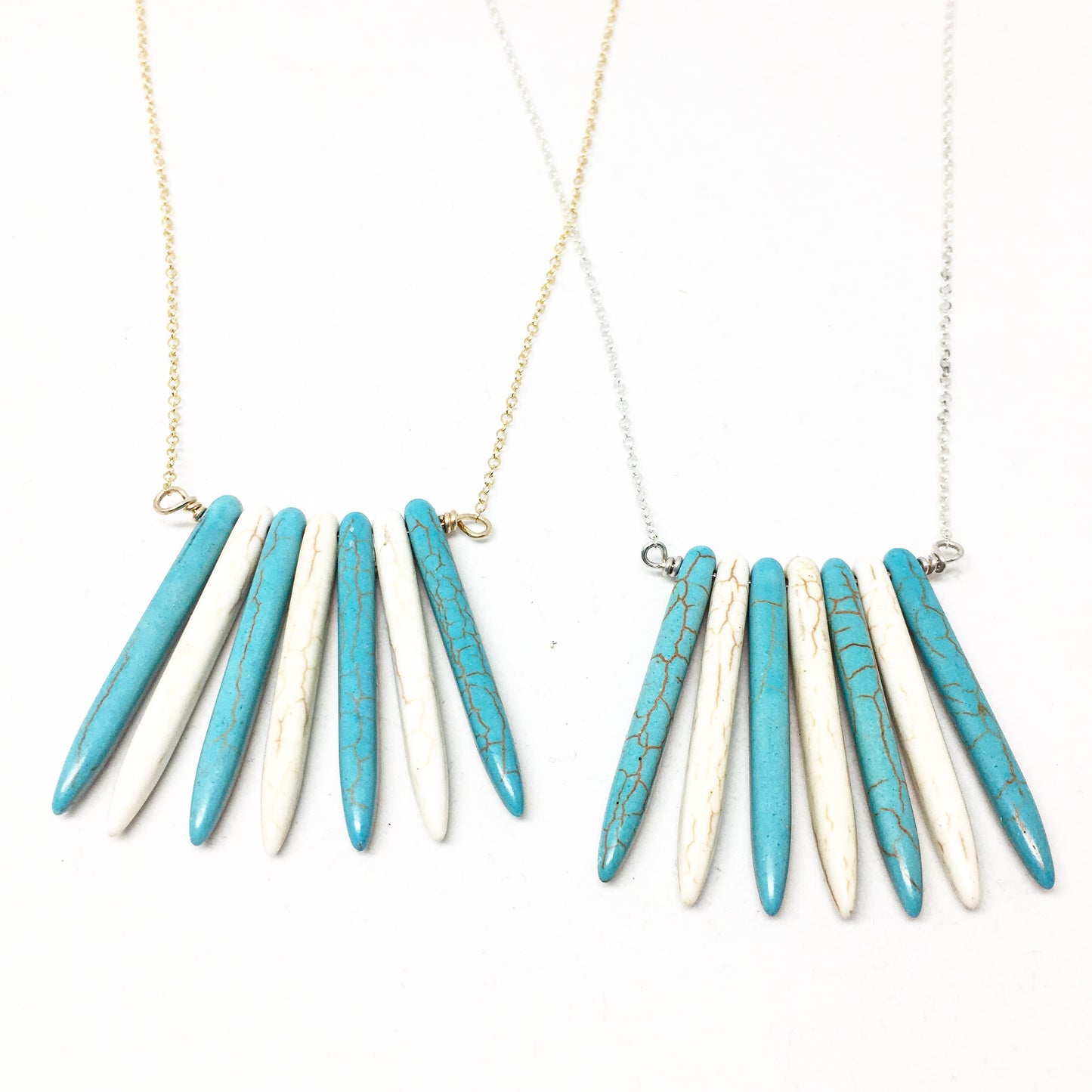 Howlite Spikes Necklace - Jennifer Cervelli Jewelry