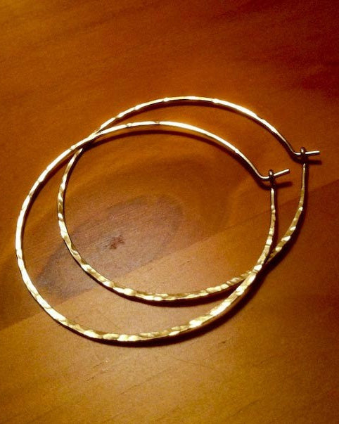 XL Crescent Moon Rustic Hoops - Extra Large Hoops