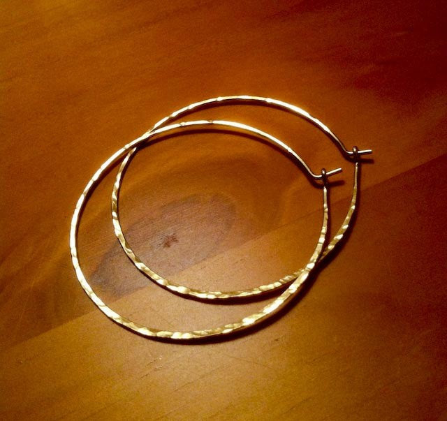 XL Crescent Moon Rustic Hoops - Extra Large Hoops