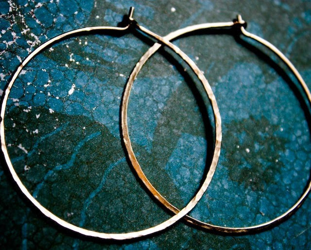 XL Crescent Moon Rustic Hoops - Extra Large Hoops