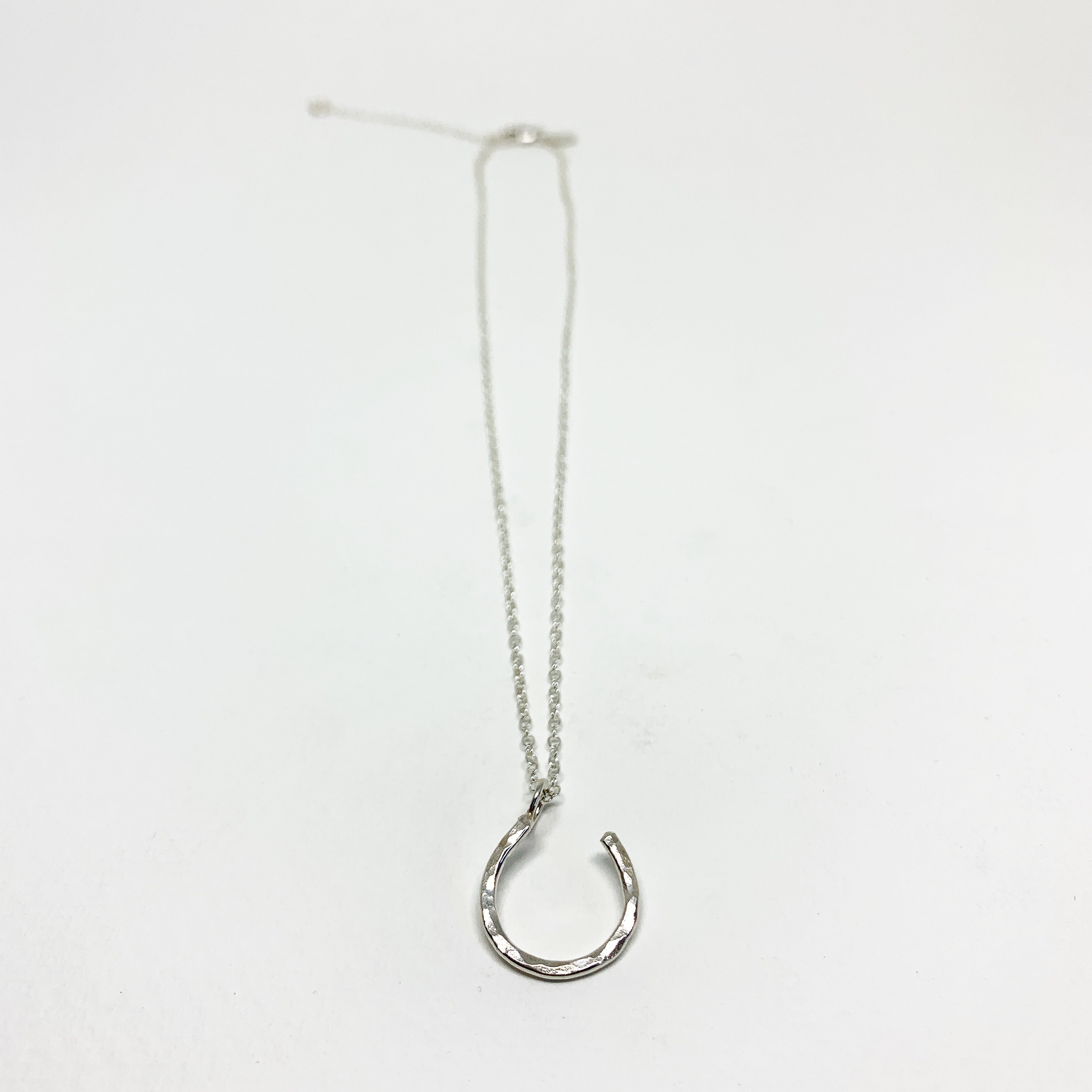 Hanging Lucky Horseshoe Charm Necklace - Jennifer Cervelli Jewelry