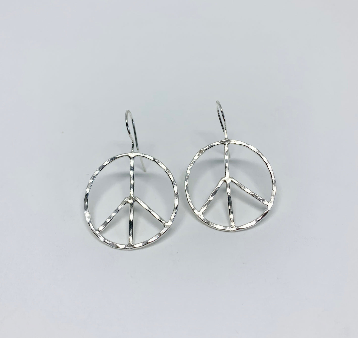 Rustic Peace Sign Earrings - Let There Be Peace Earrings - Small - Jennifer Cervelli Jewelry