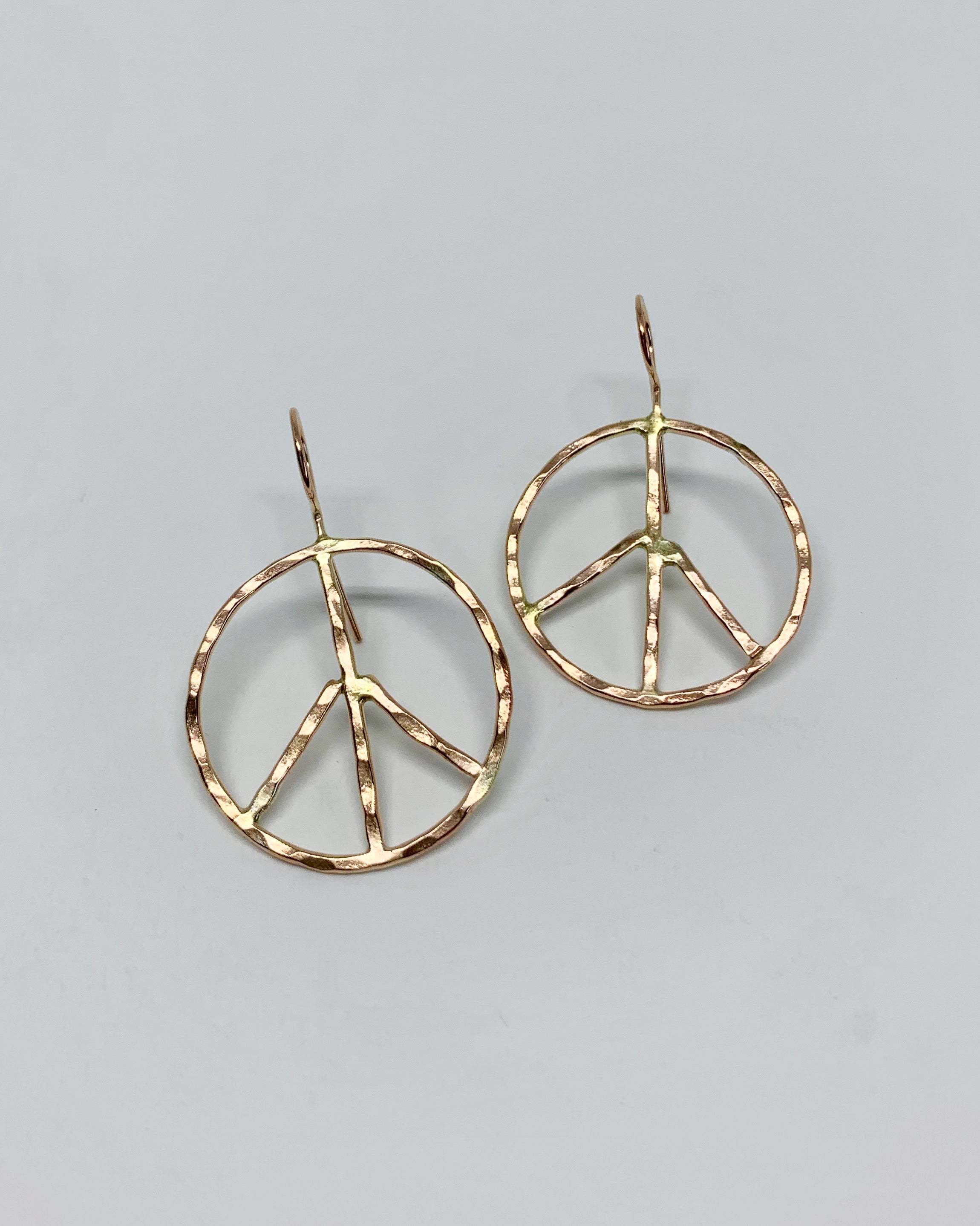 Rustic Peace Sign Earrings - Let There Be Peace Earrings - Small - Jennifer Cervelli Jewelry