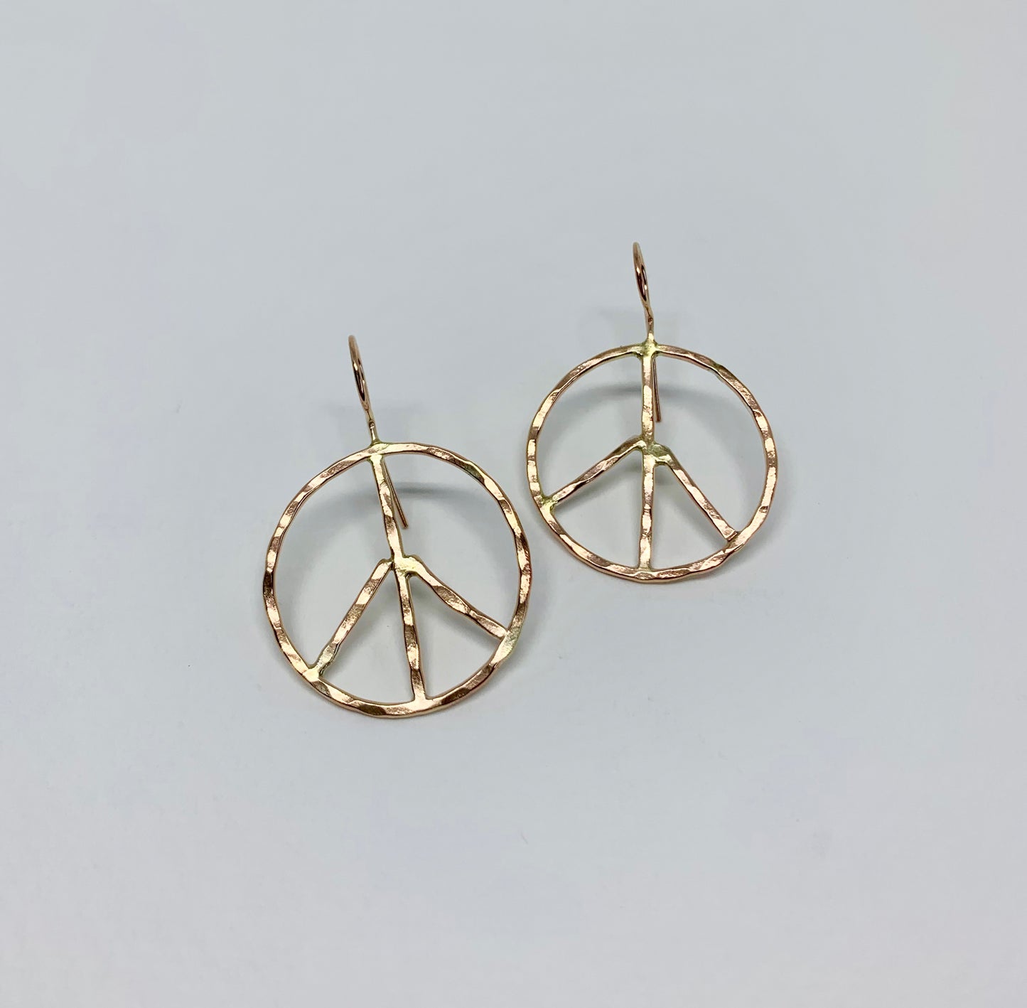 Rustic Peace Sign Earrings - Let There Be Peace Earrings - Small - Jennifer Cervelli Jewelry