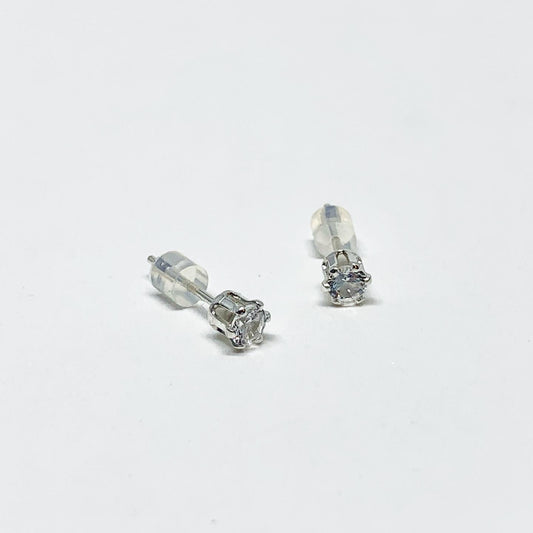White Sapphire Birthstone Earrings - April Birthstone - Jennifer Cervelli Jewelry