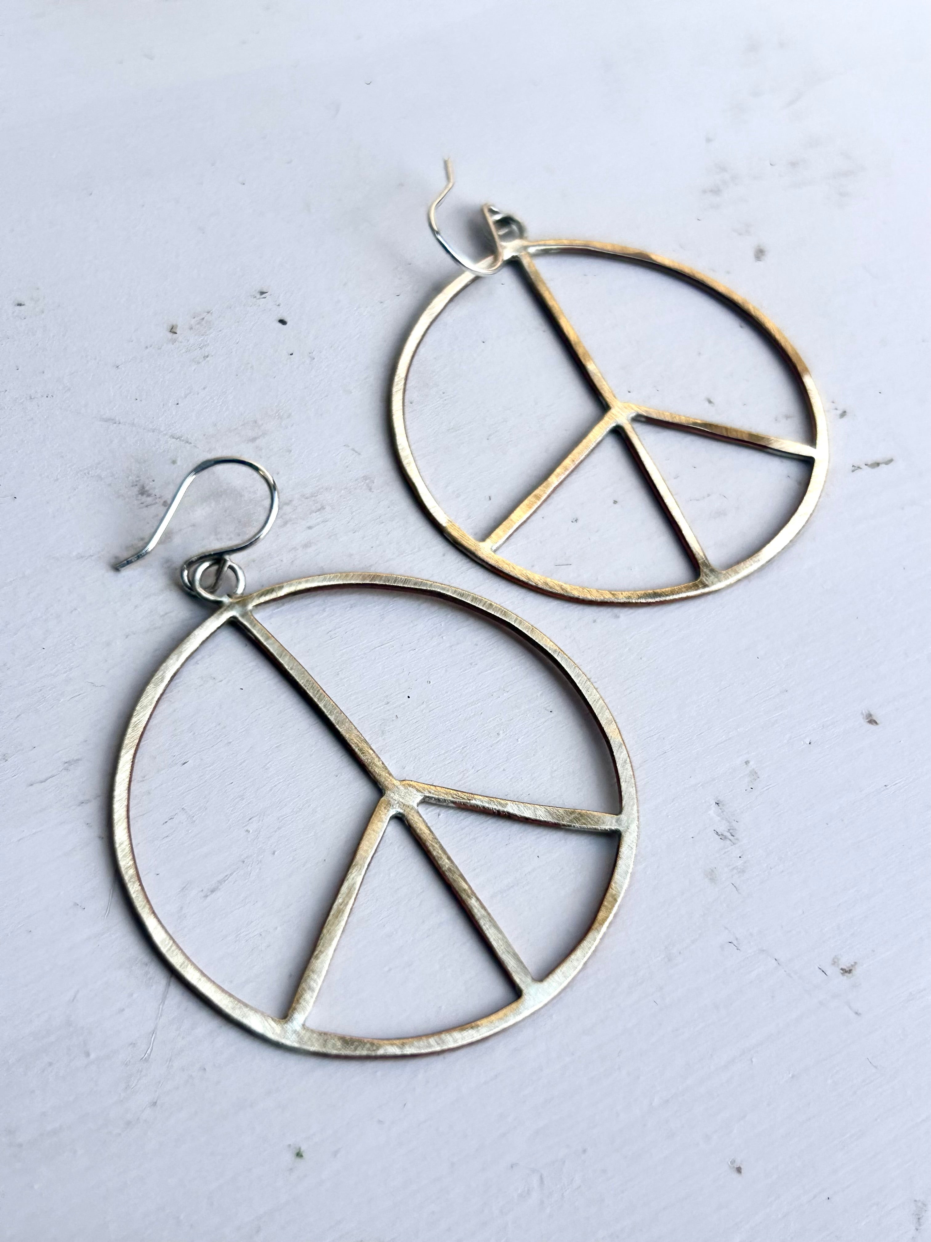 Peace Sign Hoop Earrings - Jennifer Cervelli Jewelry