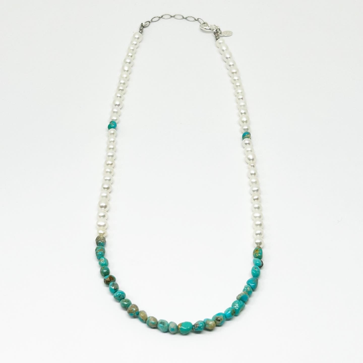 Turquoise and Pearls Necklace #200 - Jennifer Cervelli Jewelry